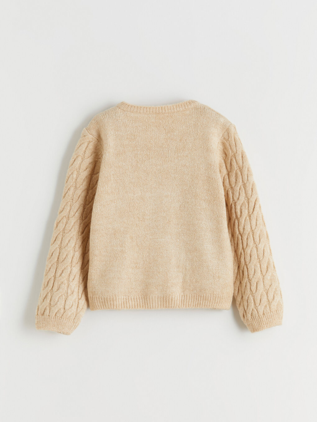 Crew Neck Girls Knitted Cardigan-2