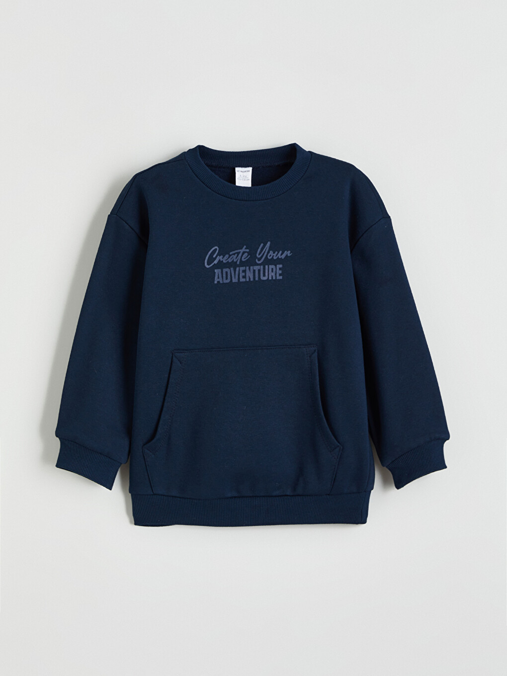Lacivert Baskılı Erkek Çocuk Kalın Sweatshirt