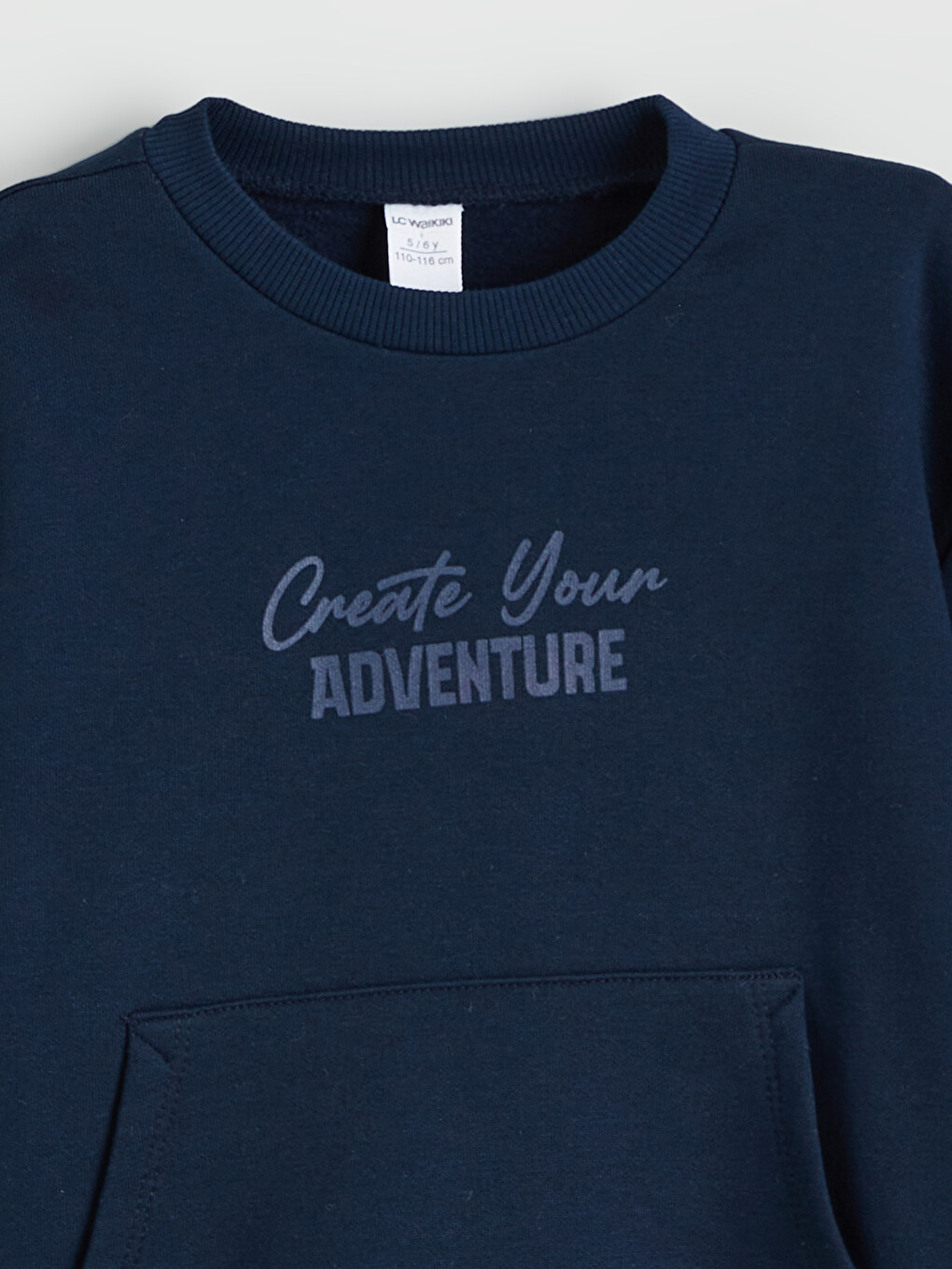 Lacivert Baskılı Erkek Çocuk Kalın Sweatshirt-1