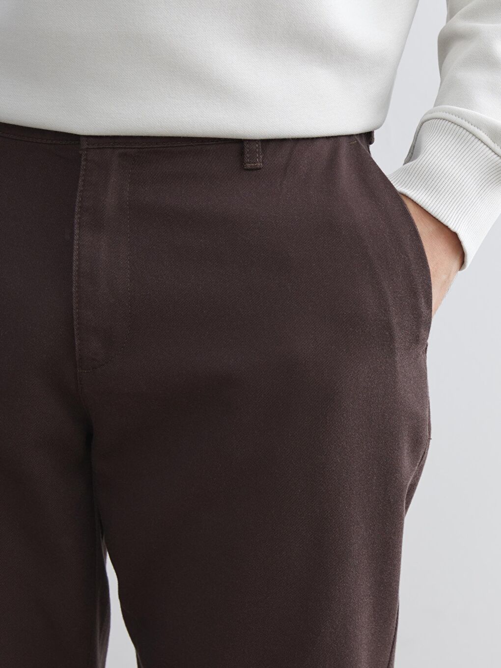 Kahverengi Standart Kalıp Erkek Chino Pantolon-2