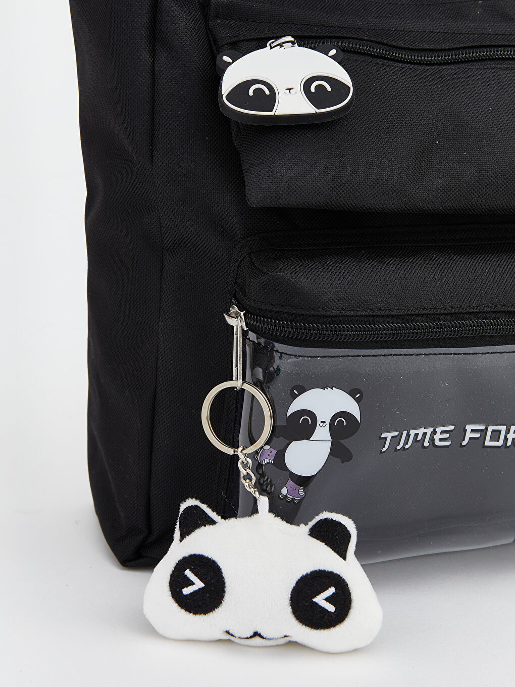 Siyah Panda Figürlü Kız Çocuk Omuz Çantası-2