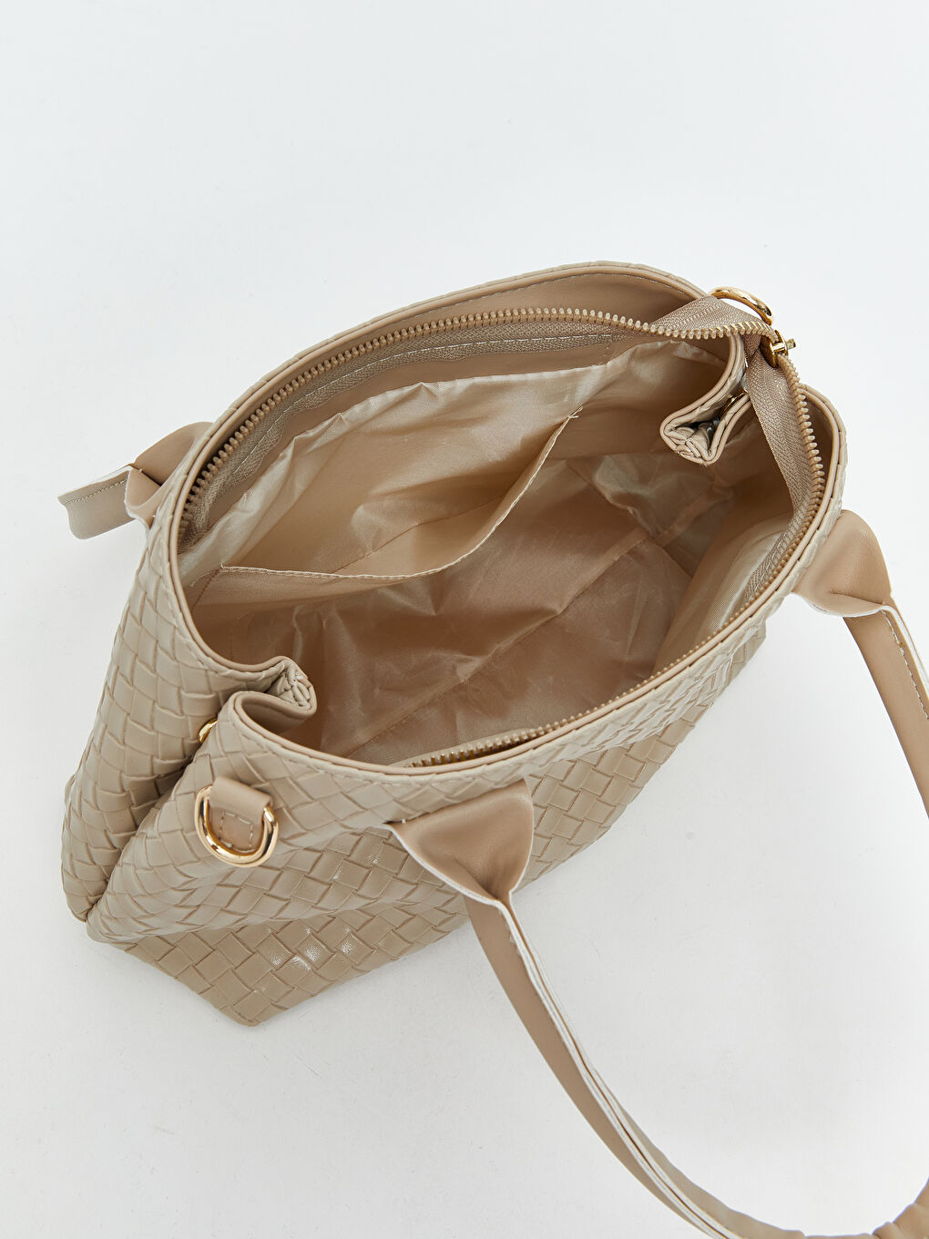 Bej Çıkartılabilir Askılı Kadın Omuz Çantası-3