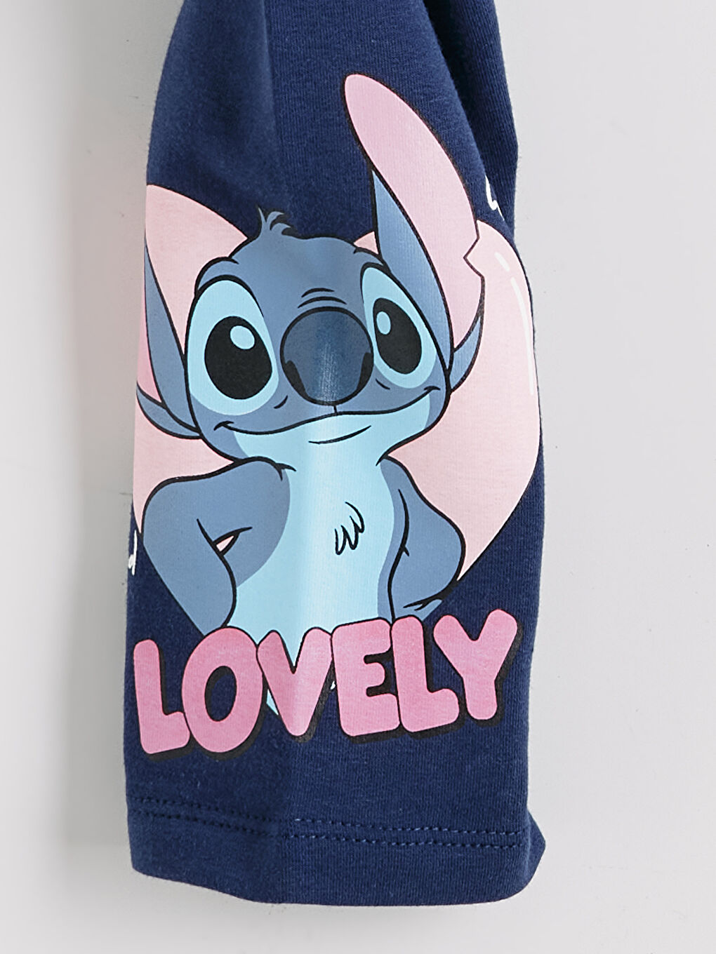 Lacivert Beli Lastikli Stitch Baskılı Kız Çocuk Tayt-2