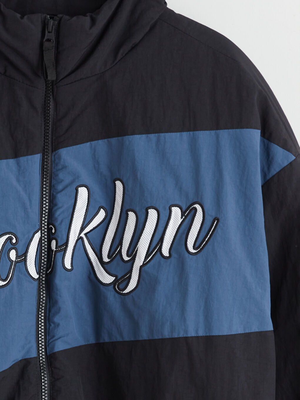 Siyah Rahat Kalıp Dik Yaka Erkek Mont-6