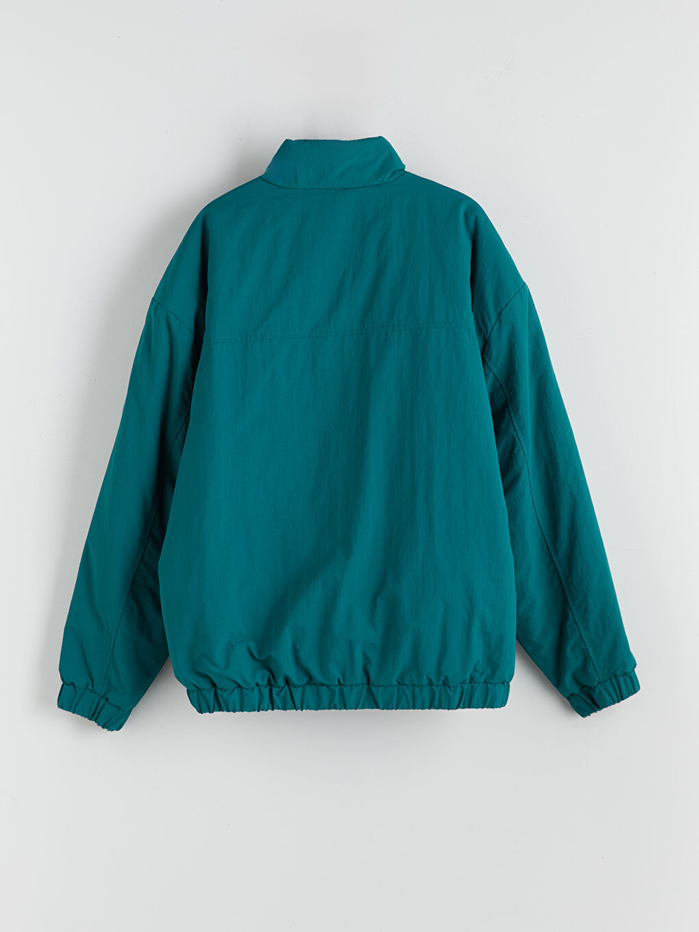 Yeşil Rahat Kalıp Dik Yaka Erkek Mont-6