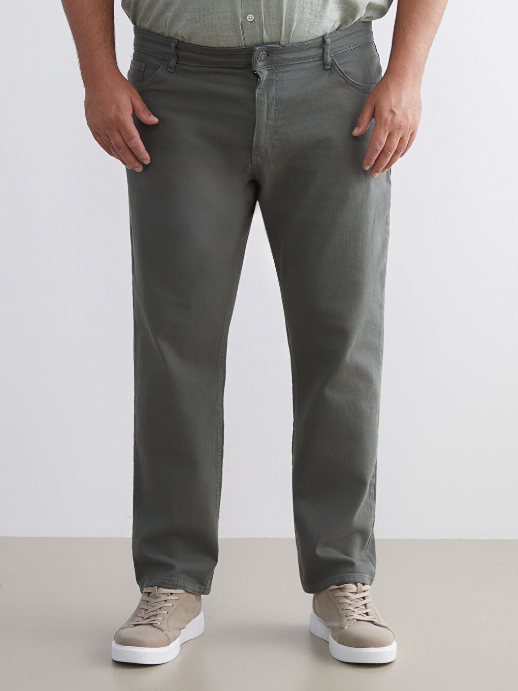 Yeşil Büyük Beden 779 Regular Fit Erkek Jean Pantolon-1