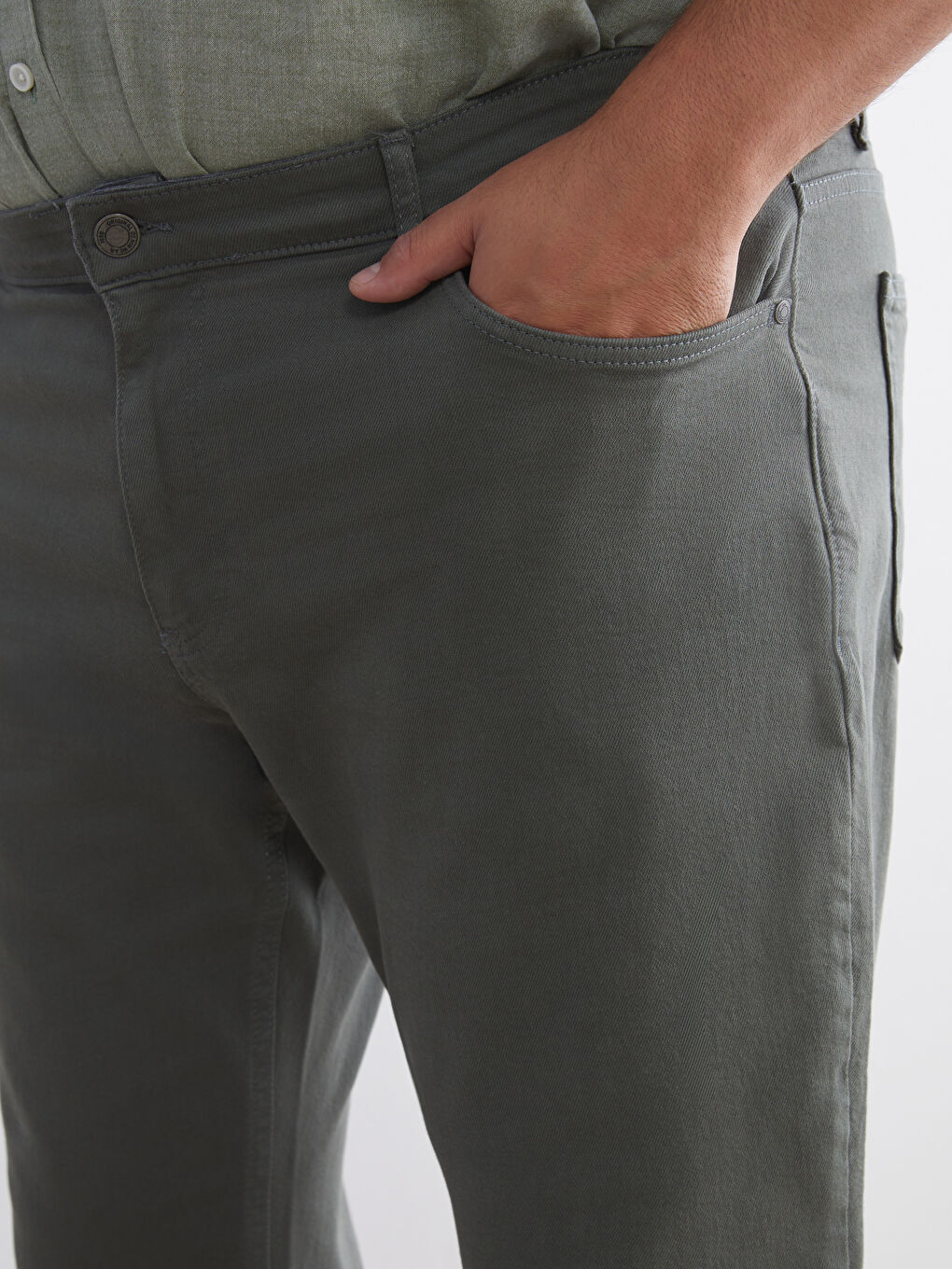 Yeşil Büyük Beden 779 Regular Fit Erkek Jean Pantolon-2