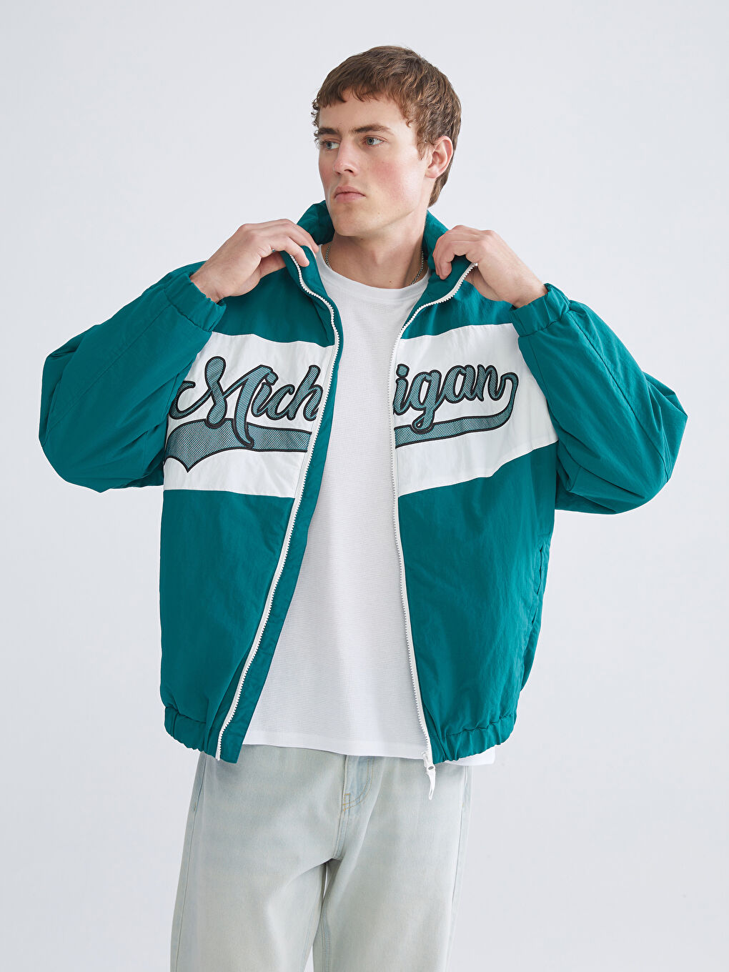 Relaxed Fit Funnel Neck Men's Coat
