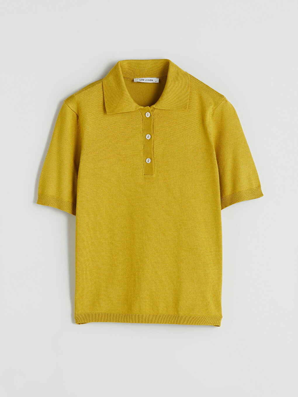 Yeşil Polo Yaka Kadın Triko Kazak-4