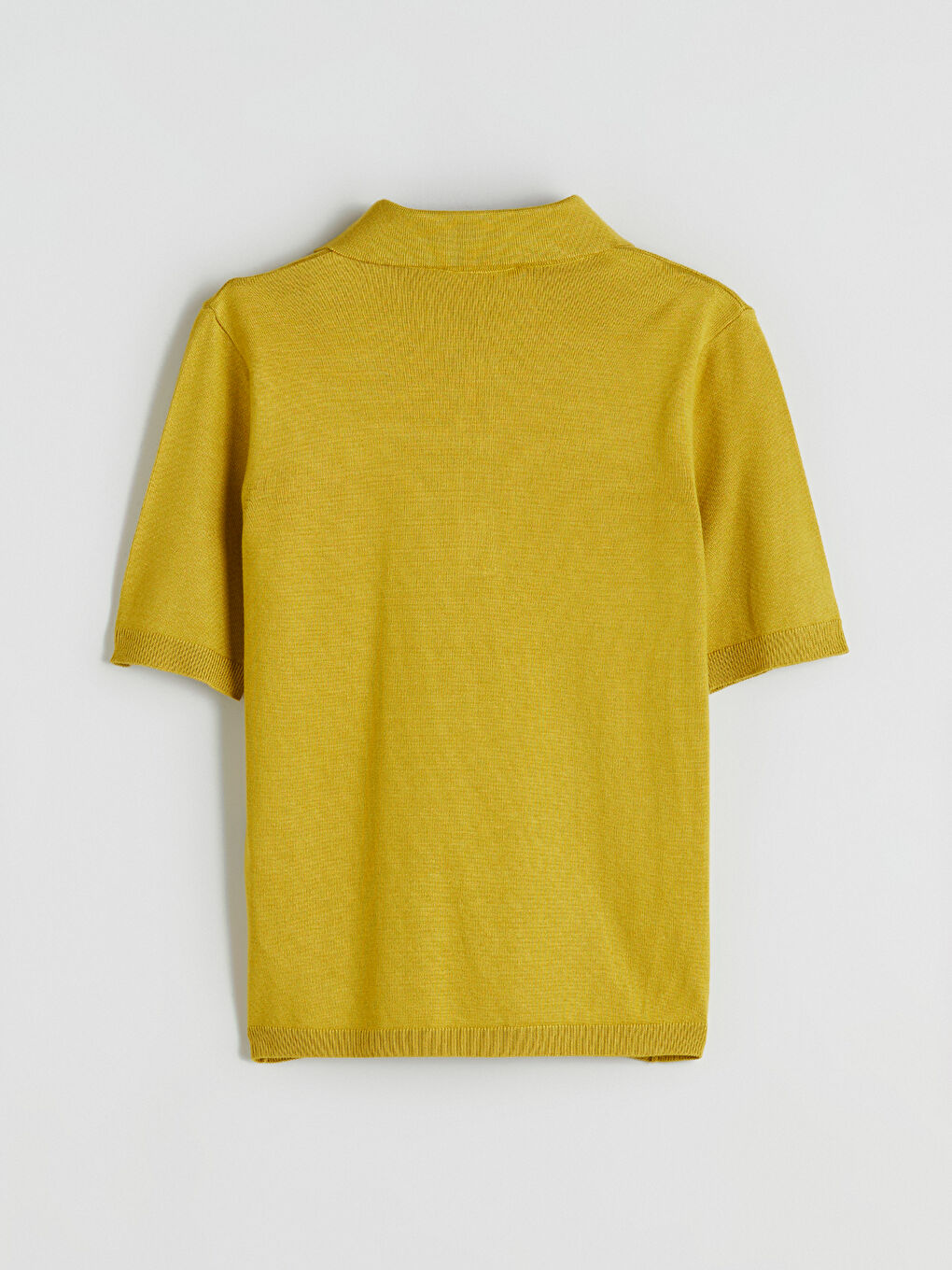 Yeşil Polo Yaka Kadın Triko Kazak-5