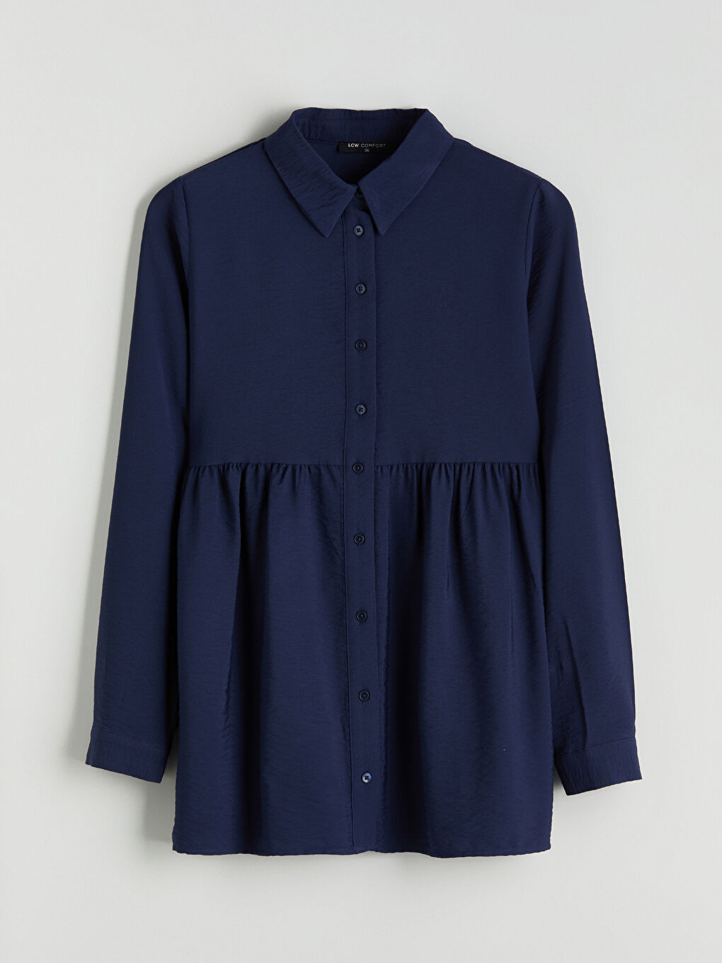 LCW Comfort Plain Pleated Women's Shirt Tunic -W5JV78Z8-CUJ
