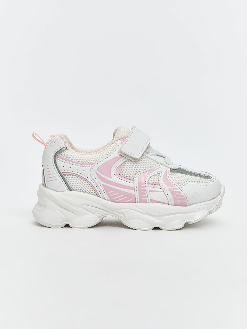 Beyaz Bağcık ve Cırt Cırtlı Kız Bebek Spor Ayakkabı-1