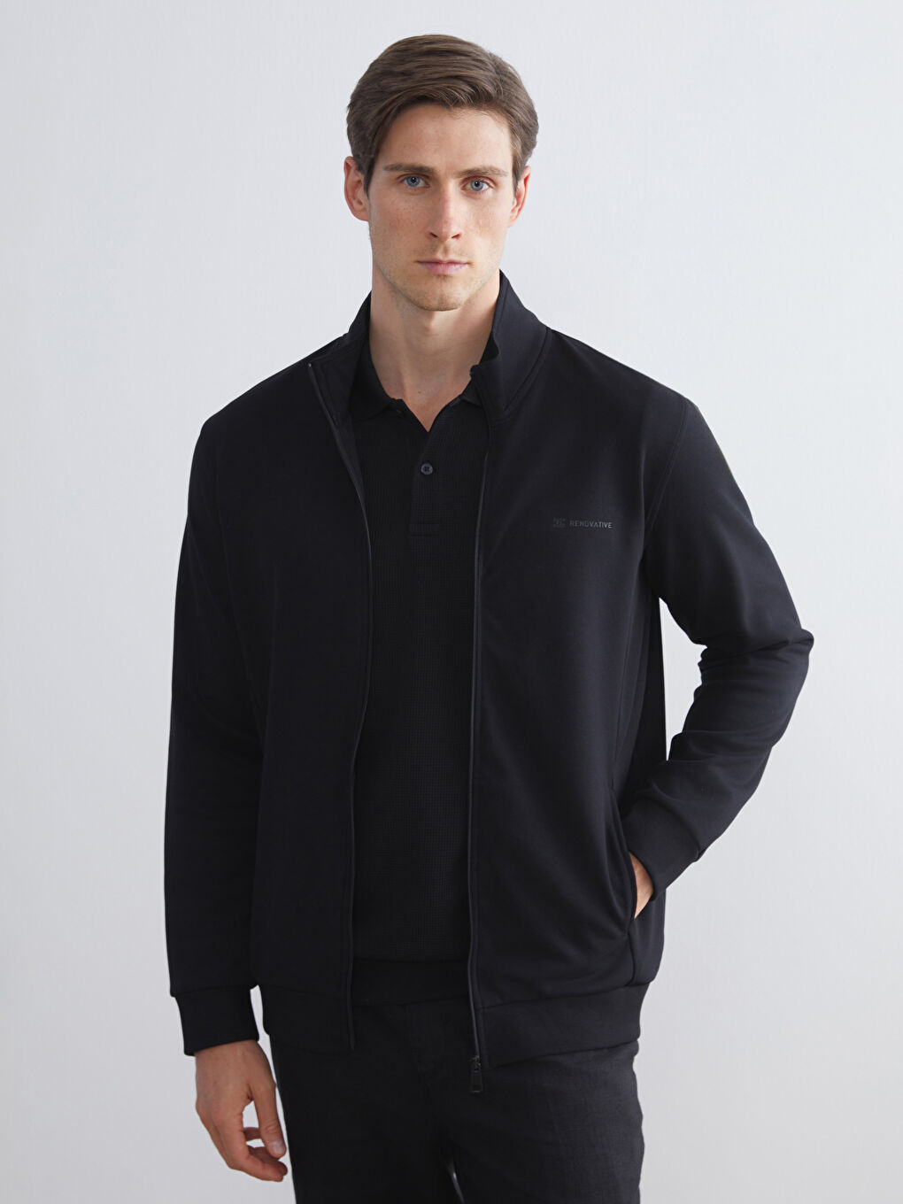 Man BLACK Zip-Up Sweatshirt