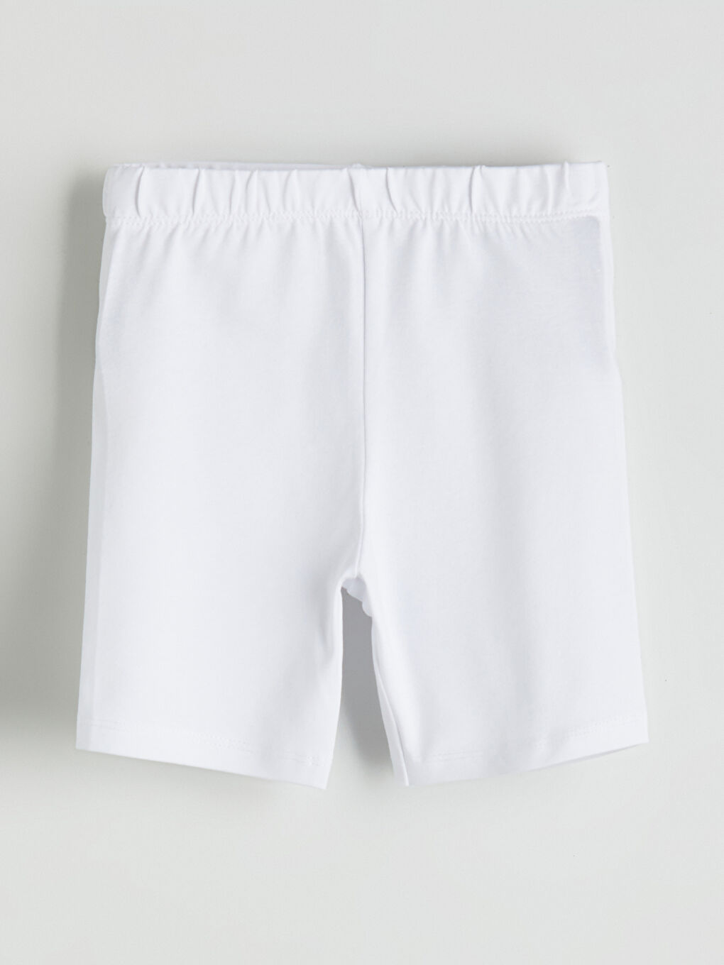 Beyaz Beli Lastikli Kız Çocuk Kısa Tayt