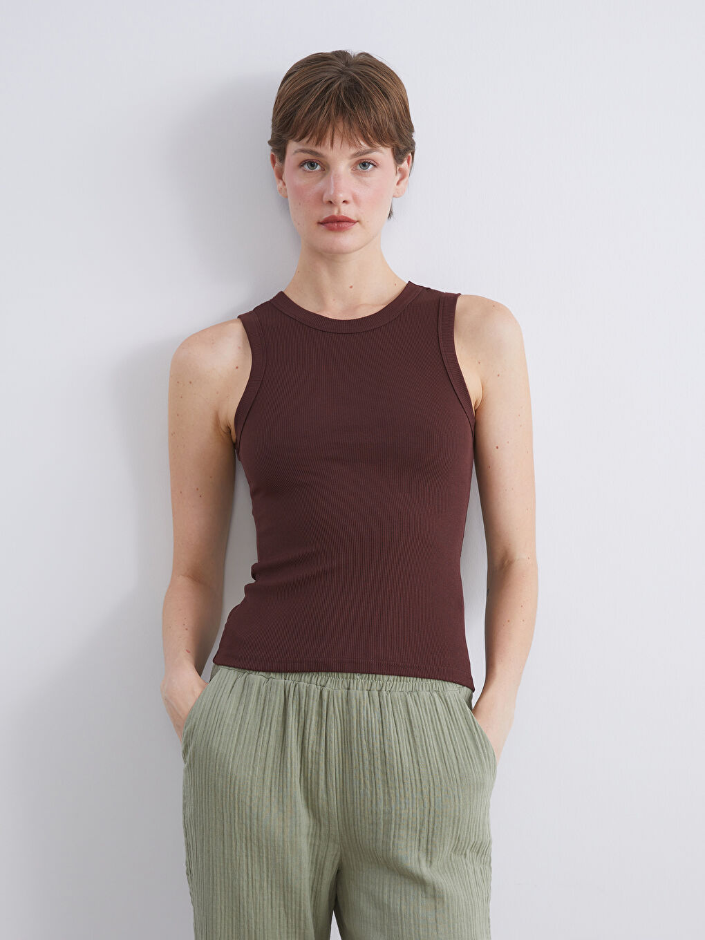 LCW Comfort Crew Neck Women's Tank Top -W5JV96Z8-DGA