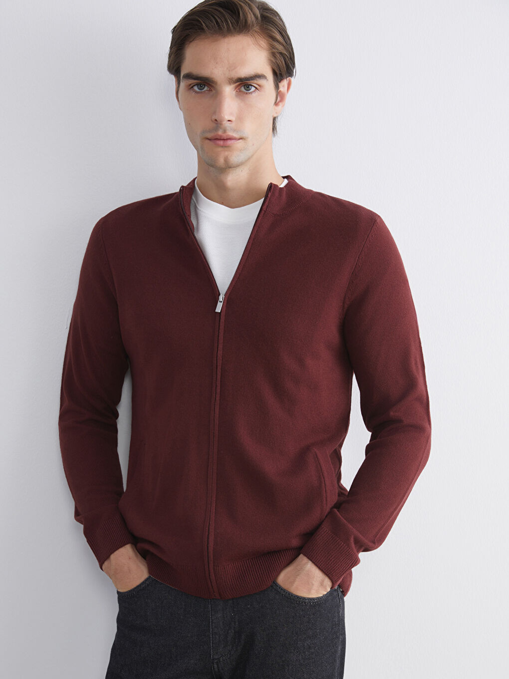 Man BORDEAUX Cardigan