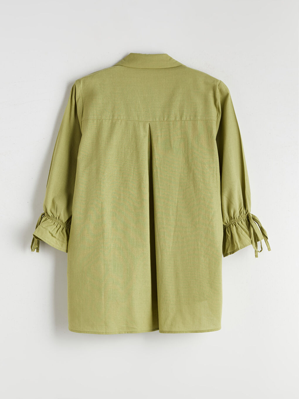 Yeşil Regular Fit Fırfırlı Kadın Gömlek-7