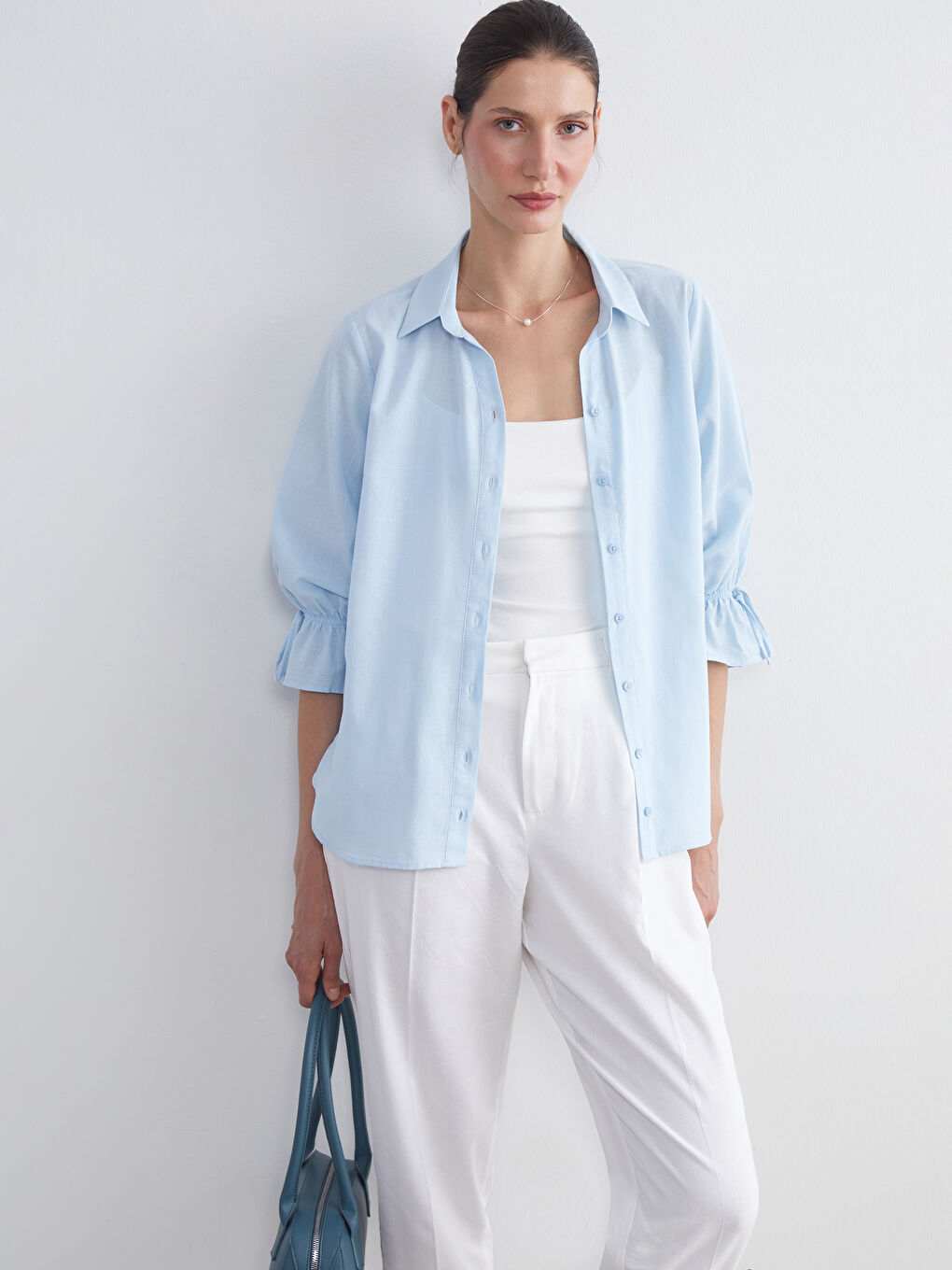 LCW Grace Regular Fit Ruffled Women's Shirt -W5JY08Z8-PPZ
