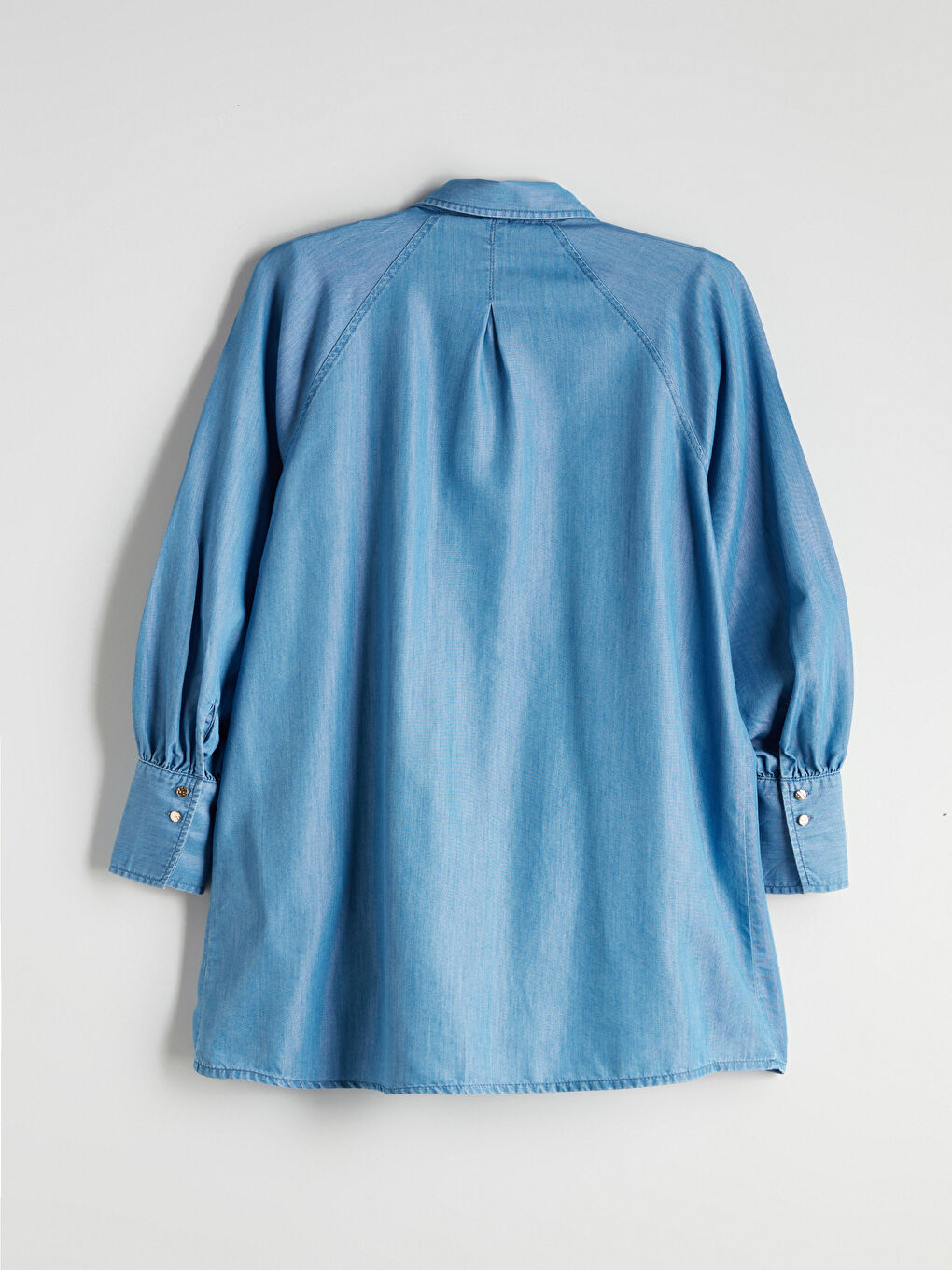 Туніка з відкладним коміром для жінок з деніму-6