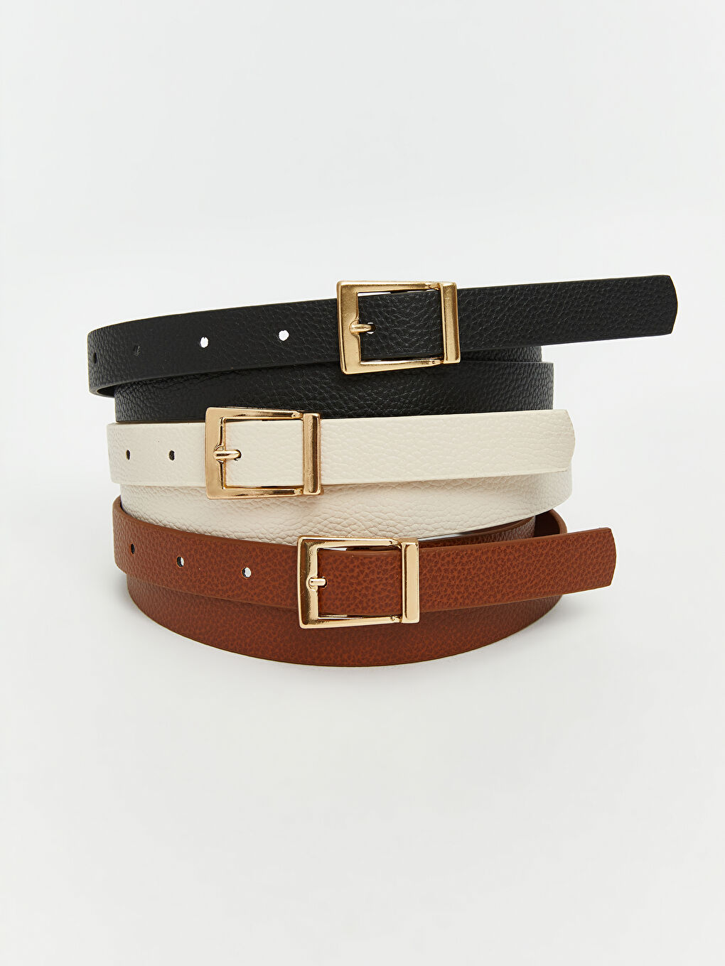 Faux Leather Women's Belt 3-pack