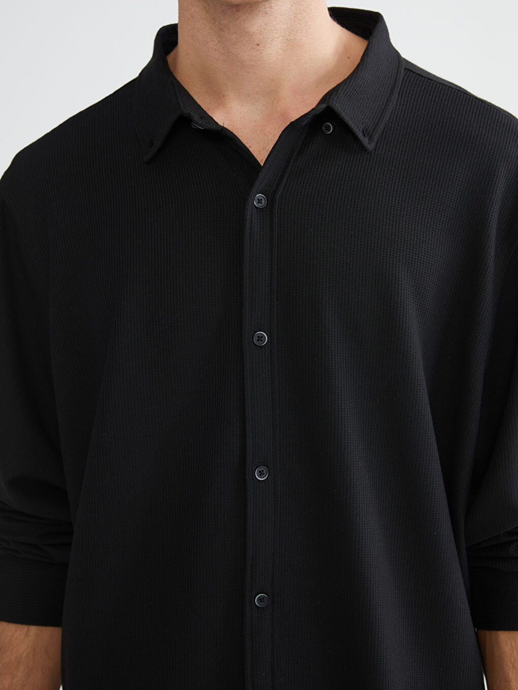Large Size Slim Fit Long Sleeve Men's Shirt-5