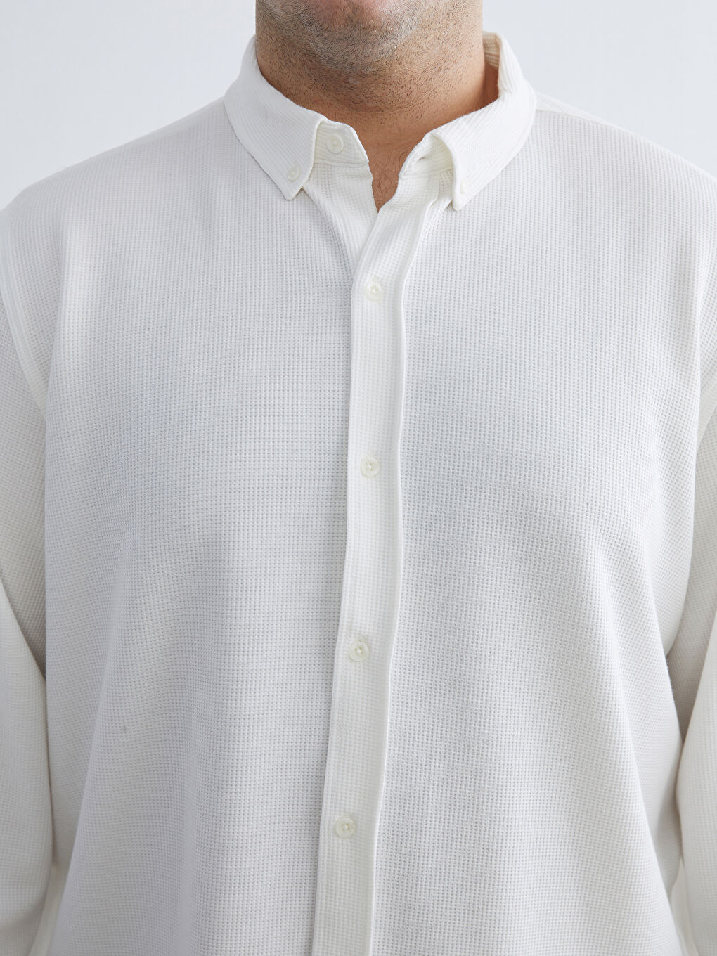 Büyük Beden Slim Fit Uzun Kollu Erkek Gömlek-6