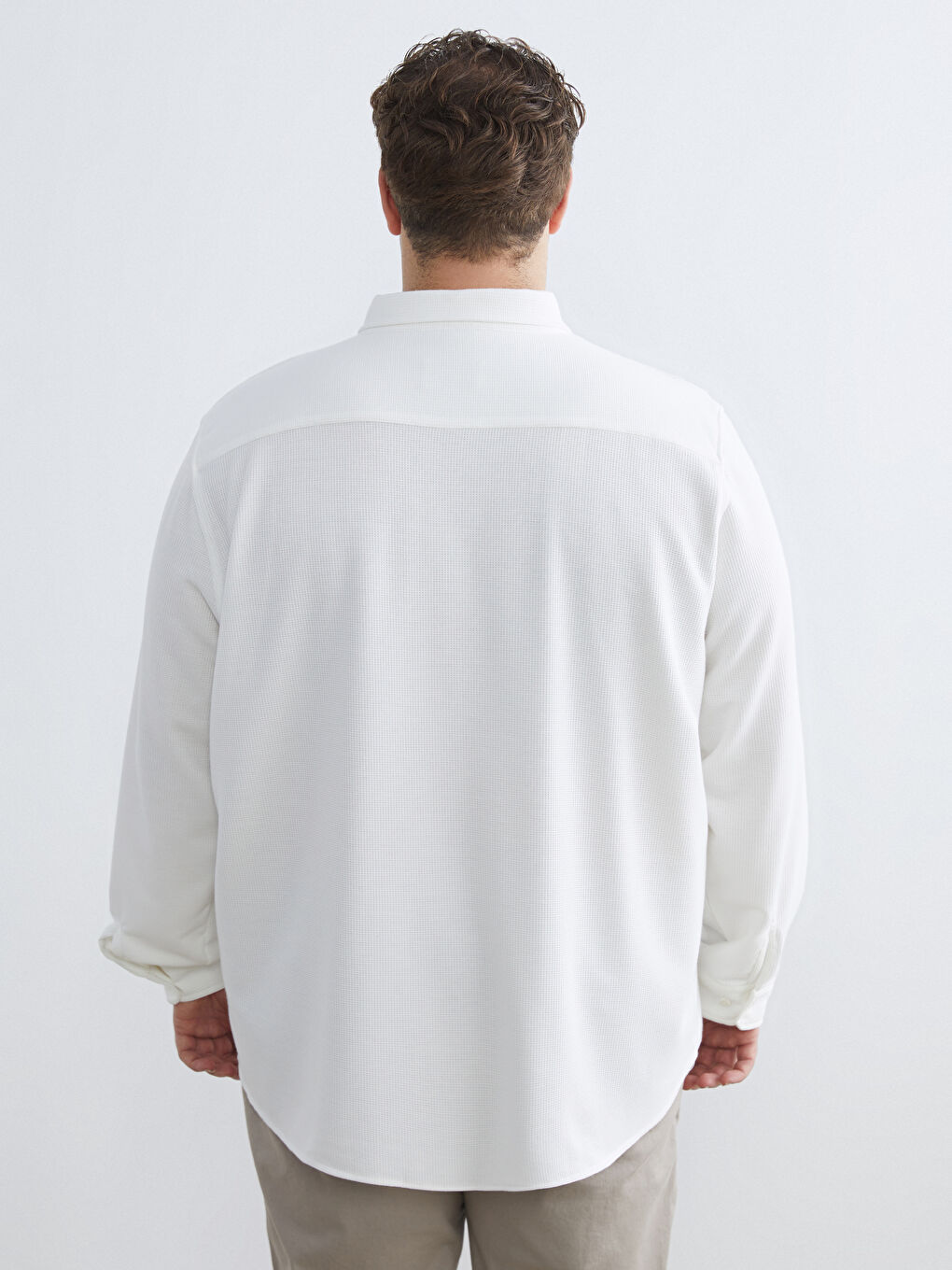 Büyük Beden Slim Fit Uzun Kollu Erkek Gömlek-7