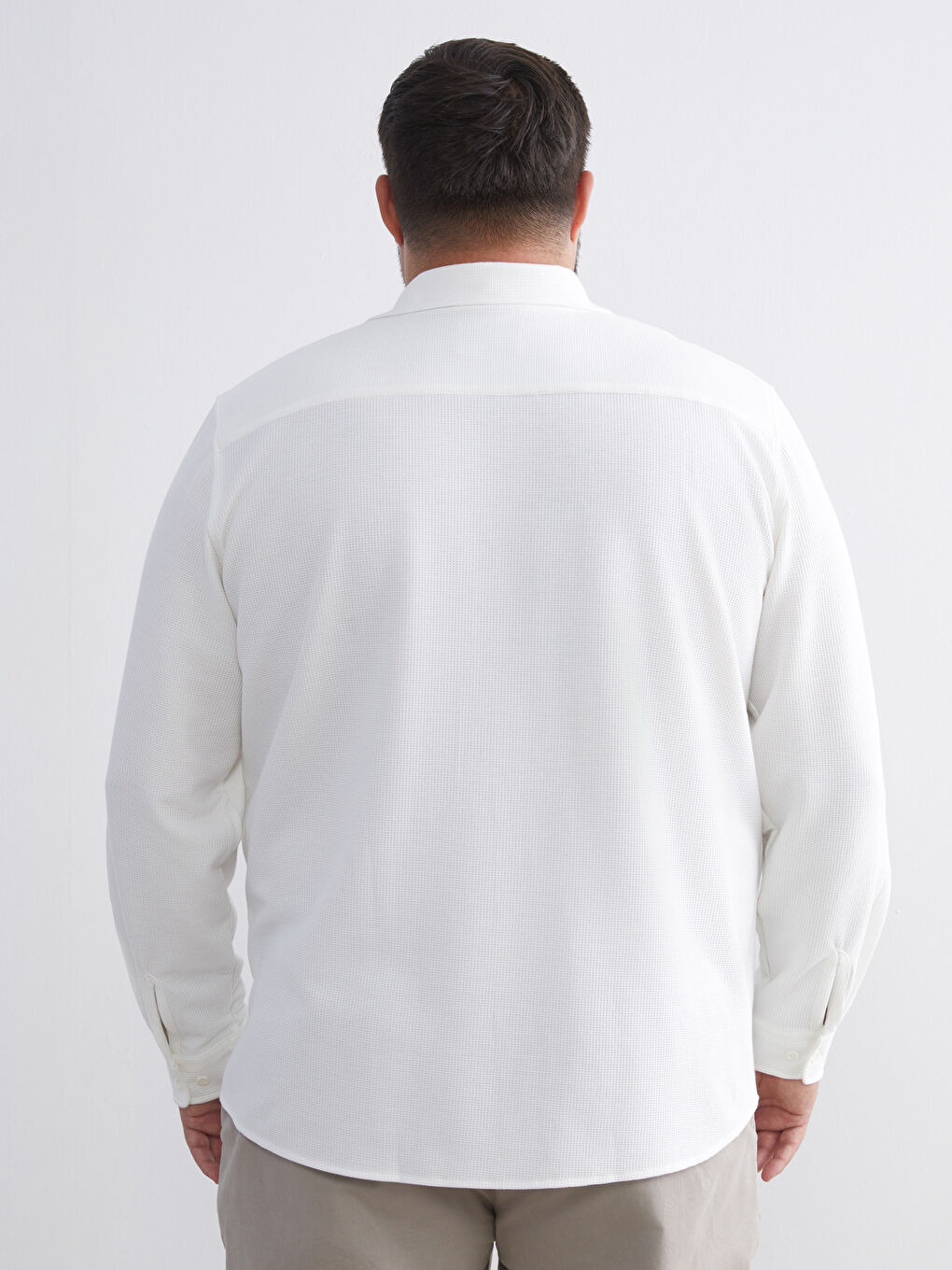 Large Size Slim Fit Long Sleeve Men's Shirt-3