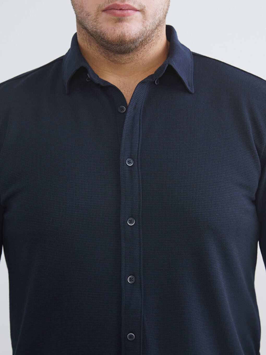 Large Size Slim Fit Long Sleeve Men's Shirt-2