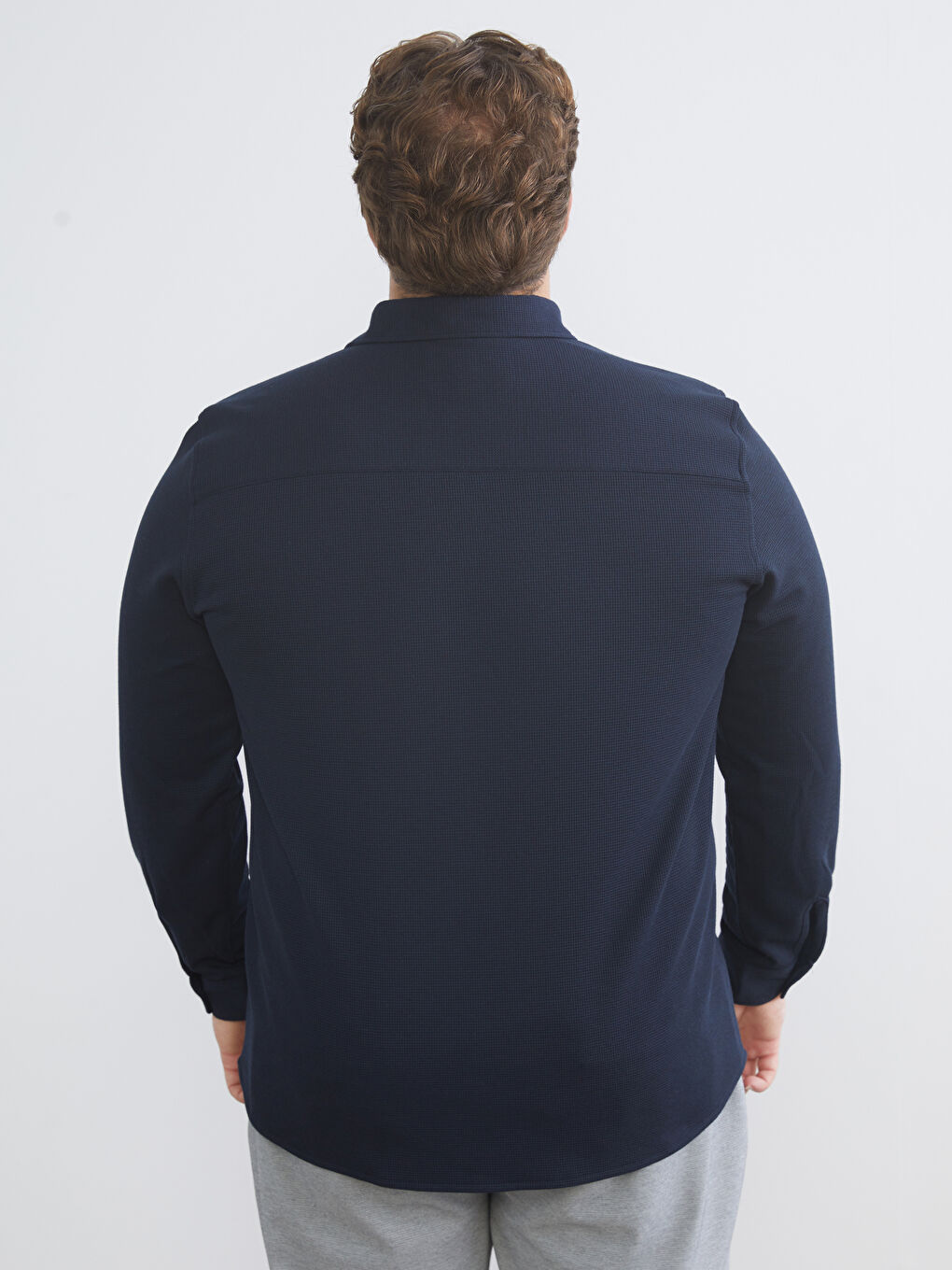 Large Size Slim Fit Long Sleeve Men's Shirt-3