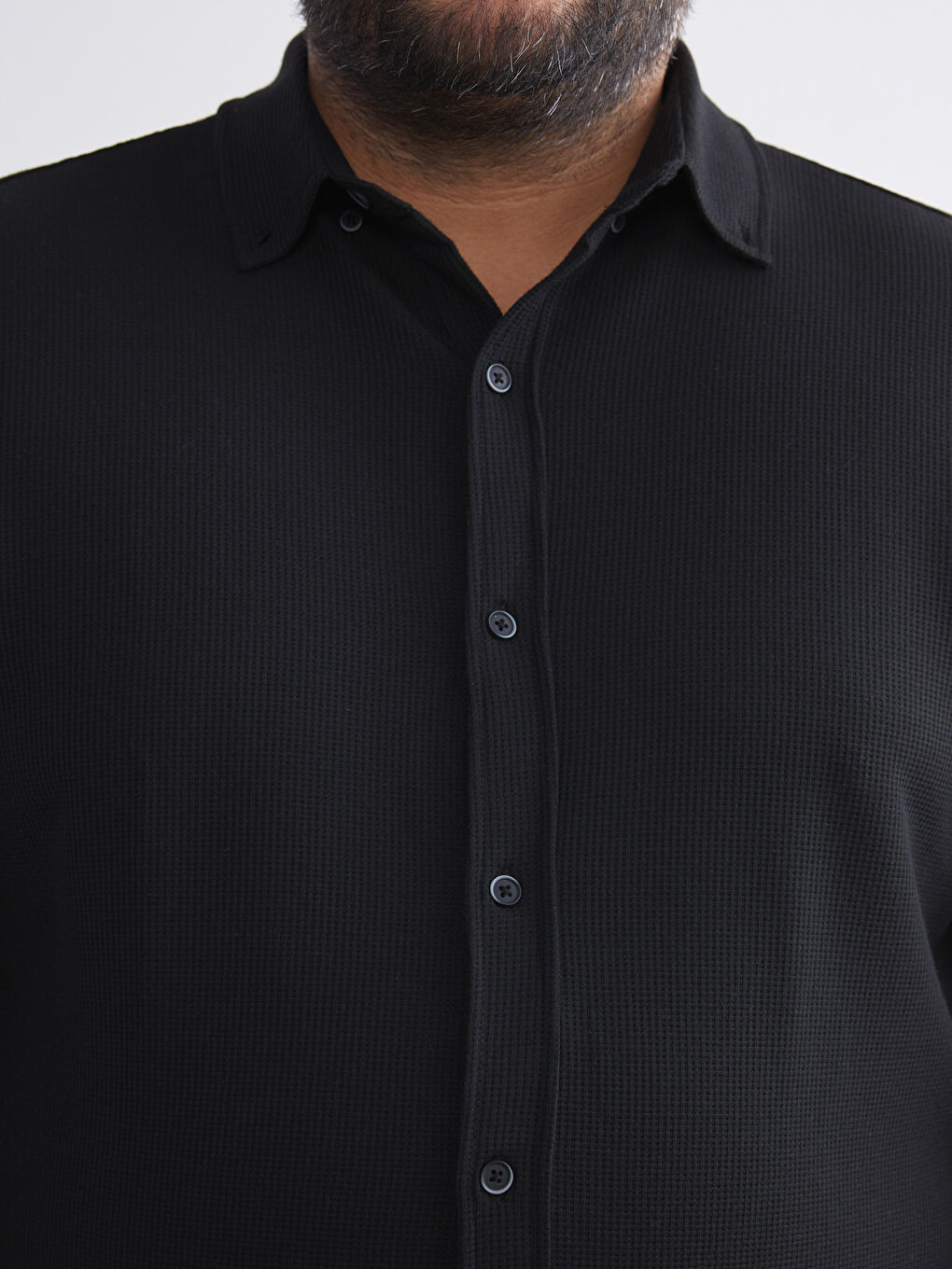 Large Size Slim Fit Long Sleeve Men's Shirt-4