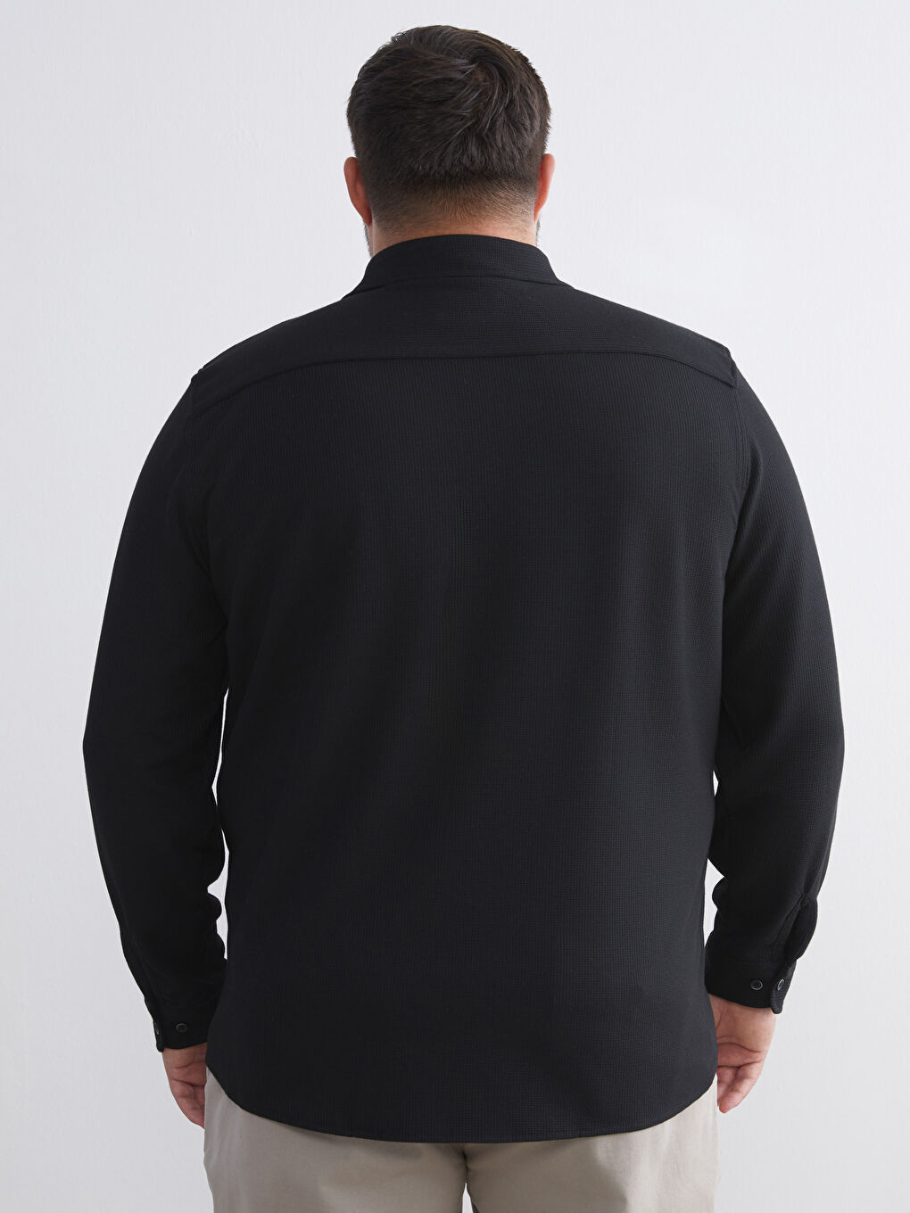 Large Size Slim Fit Long Sleeve Men's Shirt-6