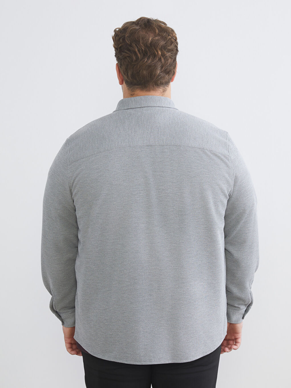 Large Size Slim Fit Long Sleeve Men's Shirt-3
