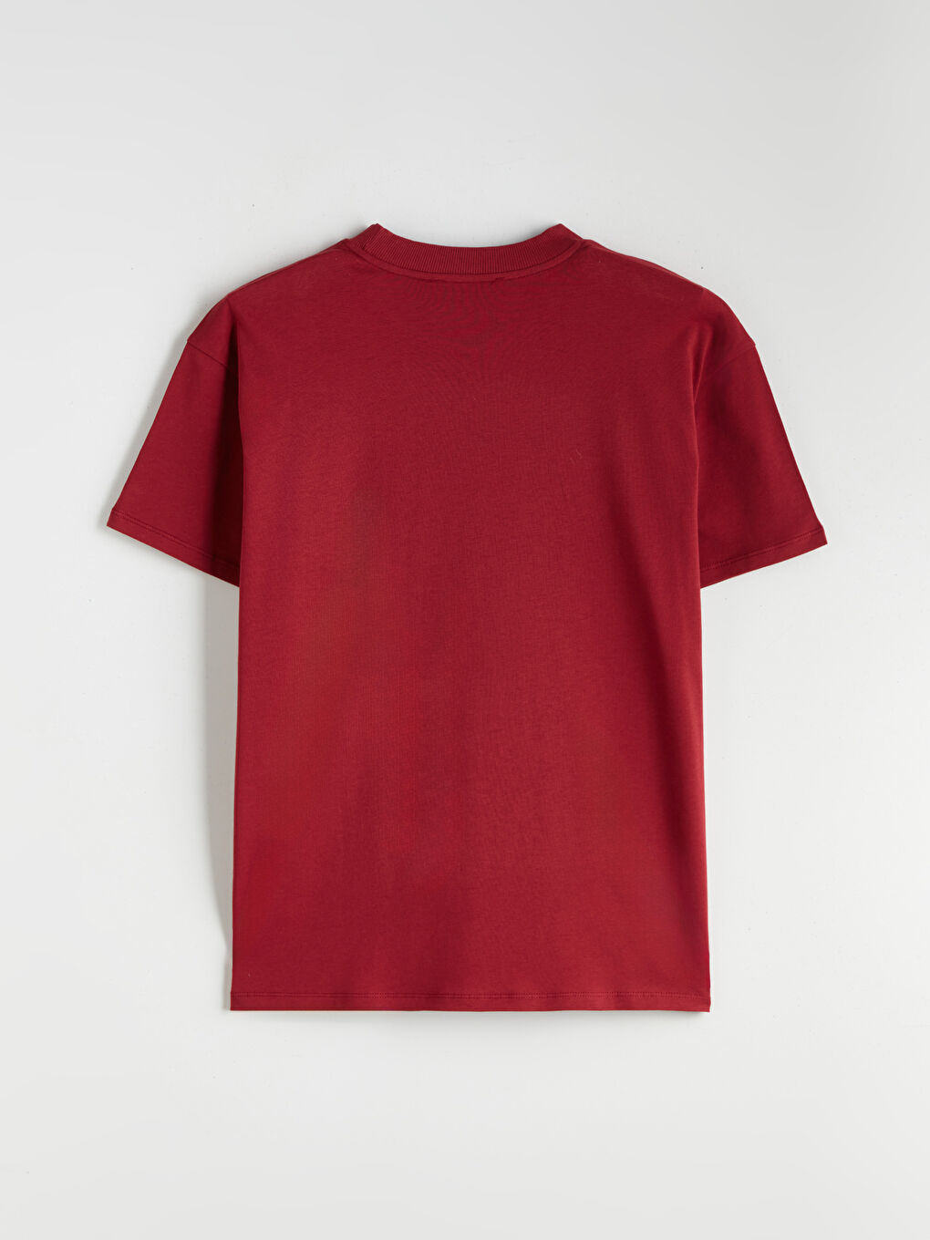 Kırmızı Dik Yaka Kadın Tişört-5