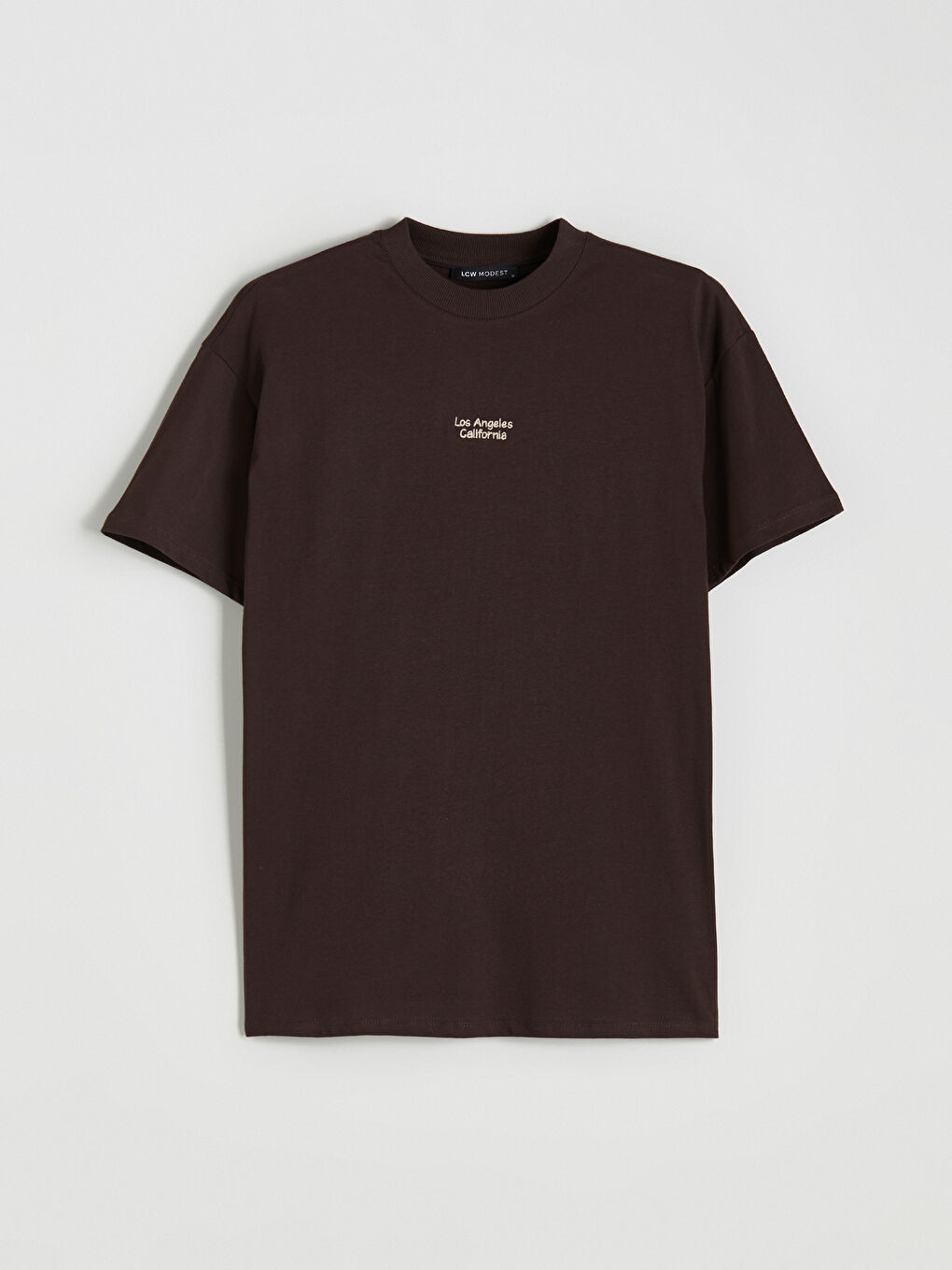 LCW Modest Woman BROWN T-Shirt -W5JY26Z8-HMK