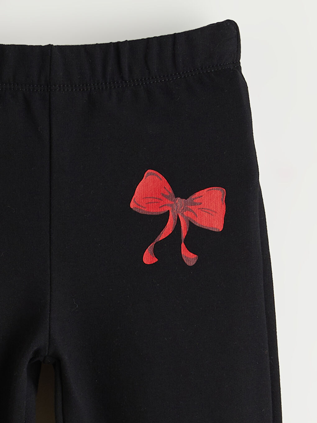 Siyah Beli Lastikli Kız Çocuk Tayt Pantolon-2