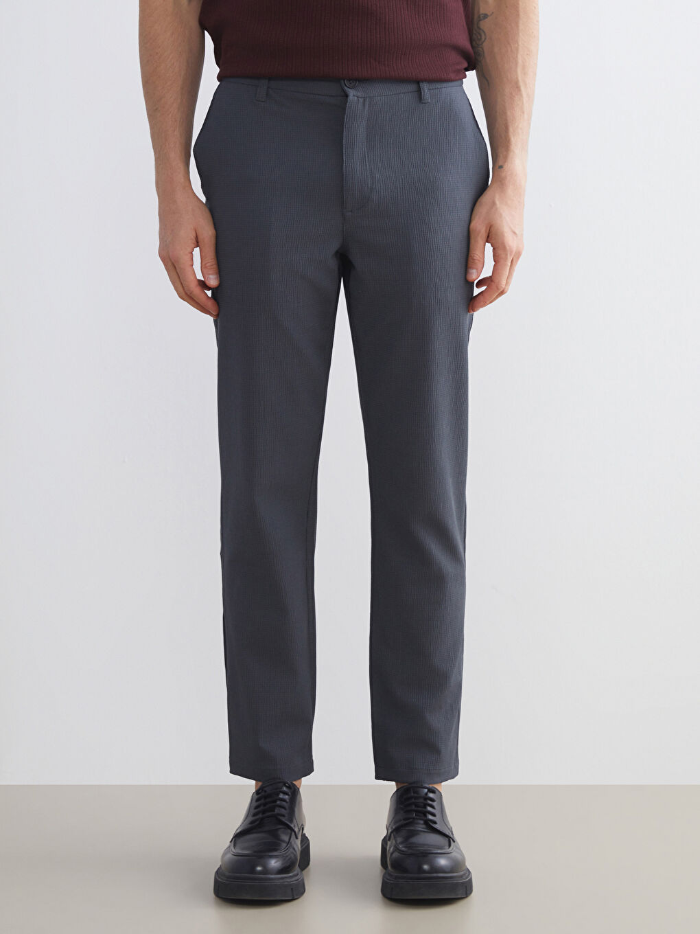 Antrasit Standart Kalıp Erkek Pantolon-3