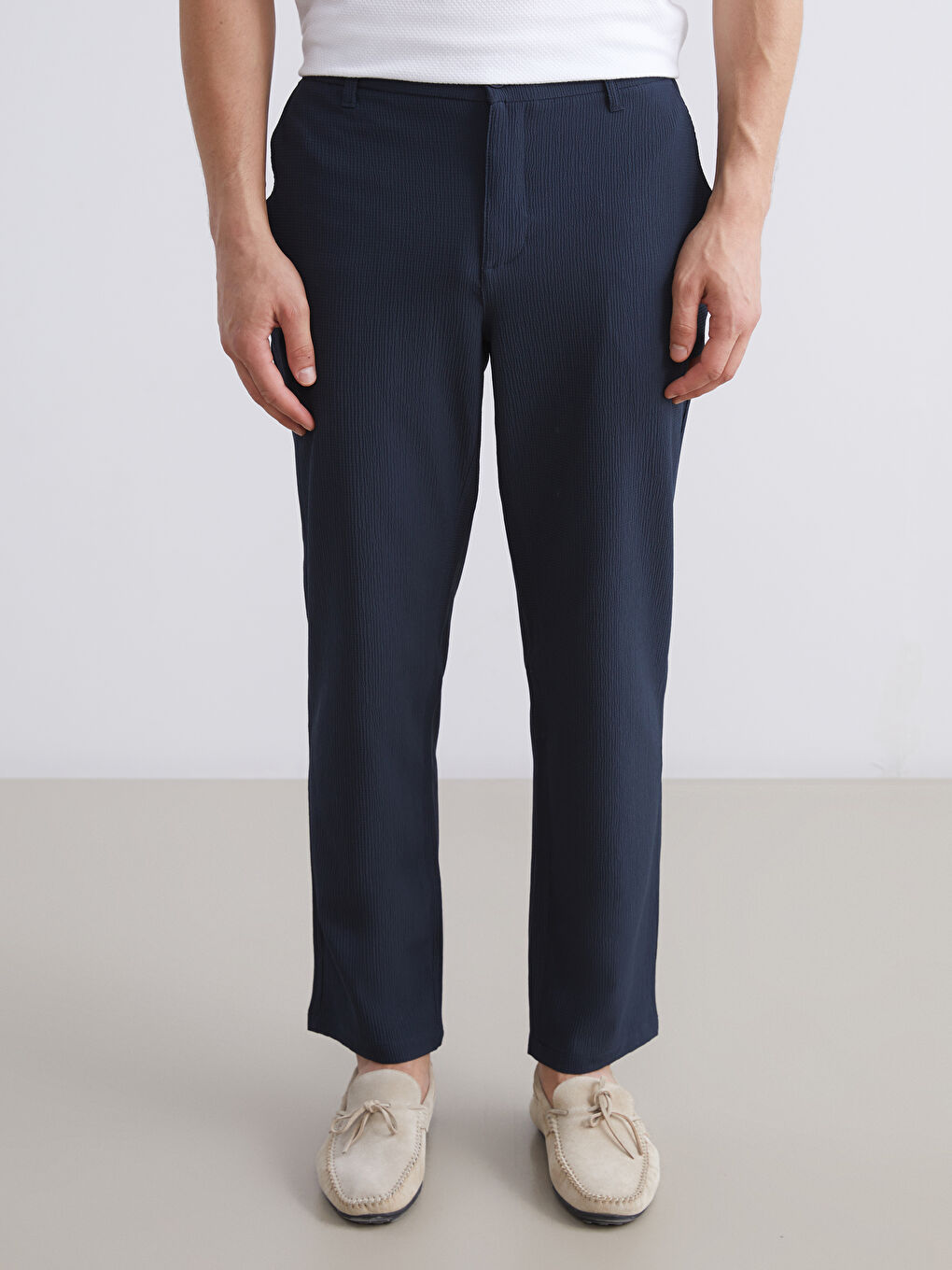 Lacivert Standart Kalıp Erkek Pantolon-3