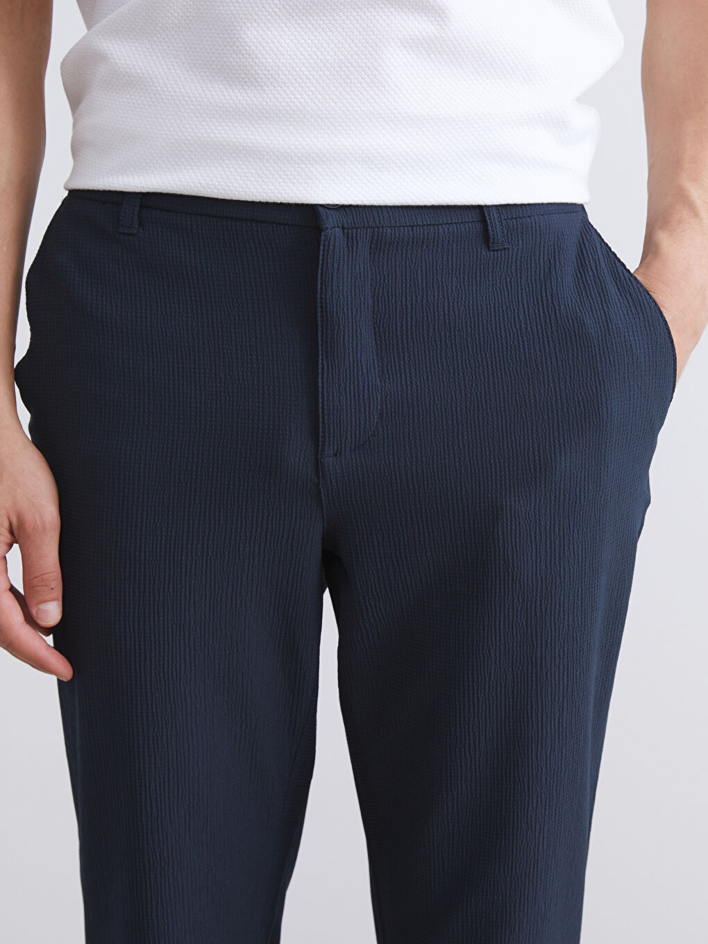 Lacivert Standart Kalıp Erkek Pantolon-5