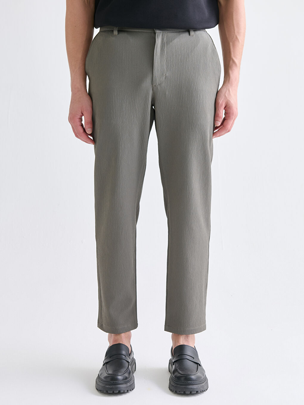 Yeşil Standart Kalıp Erkek Pantolon-3