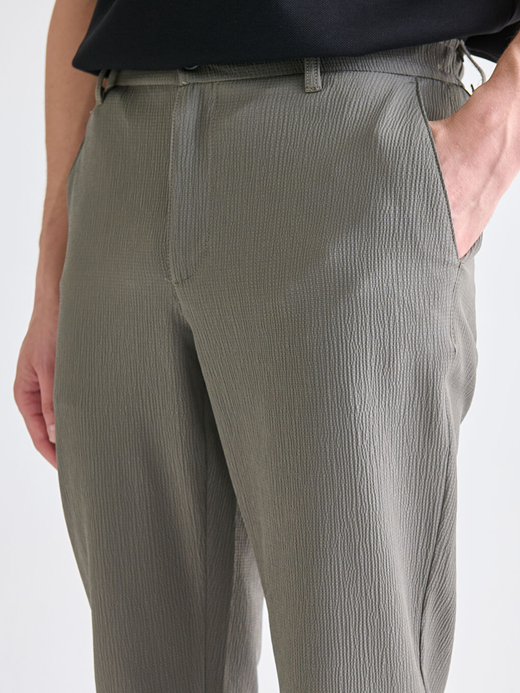 Yeşil Standart Kalıp Erkek Pantolon-5