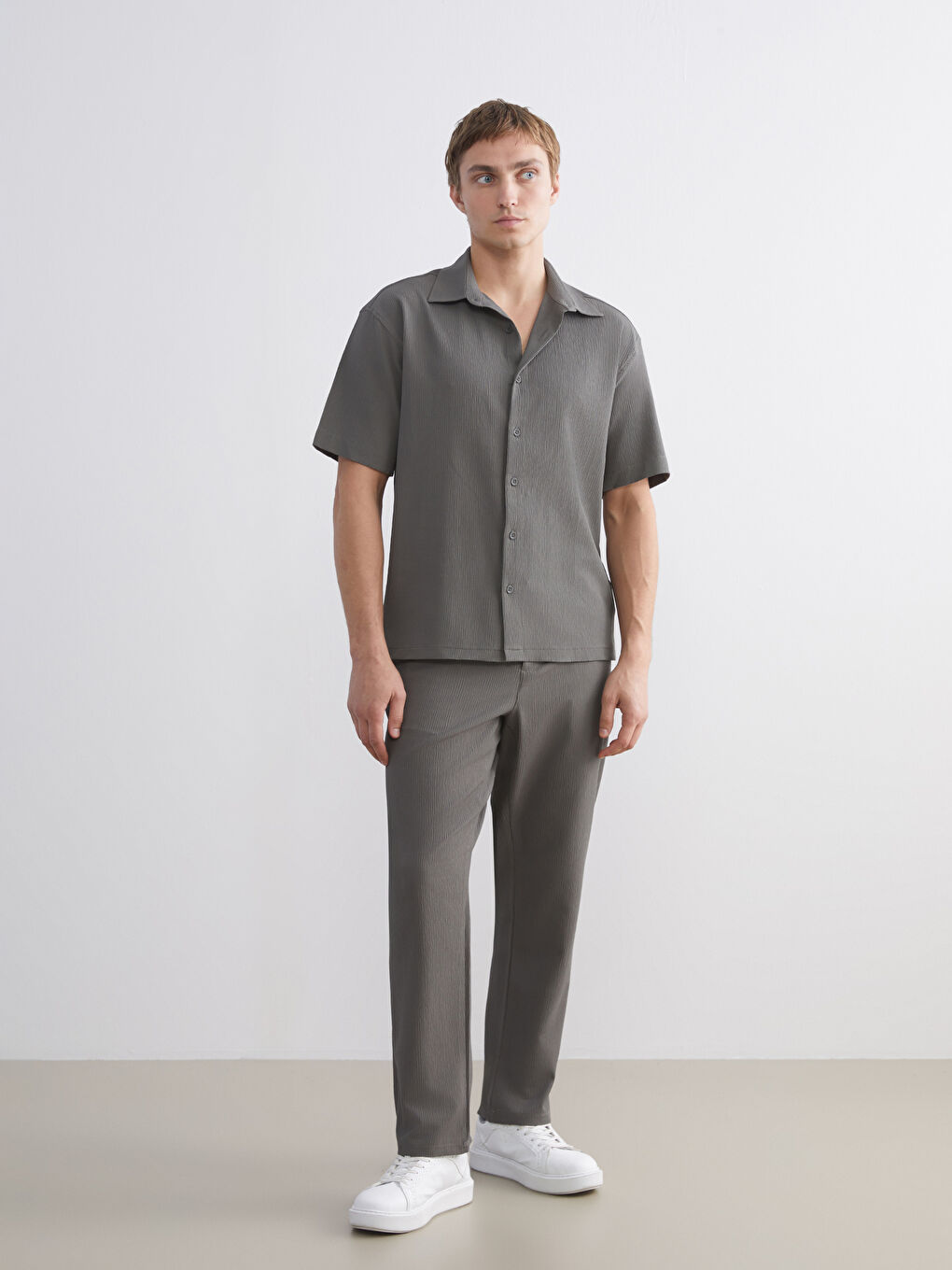 Yeşil Standart Kalıp Erkek Pantolon-1