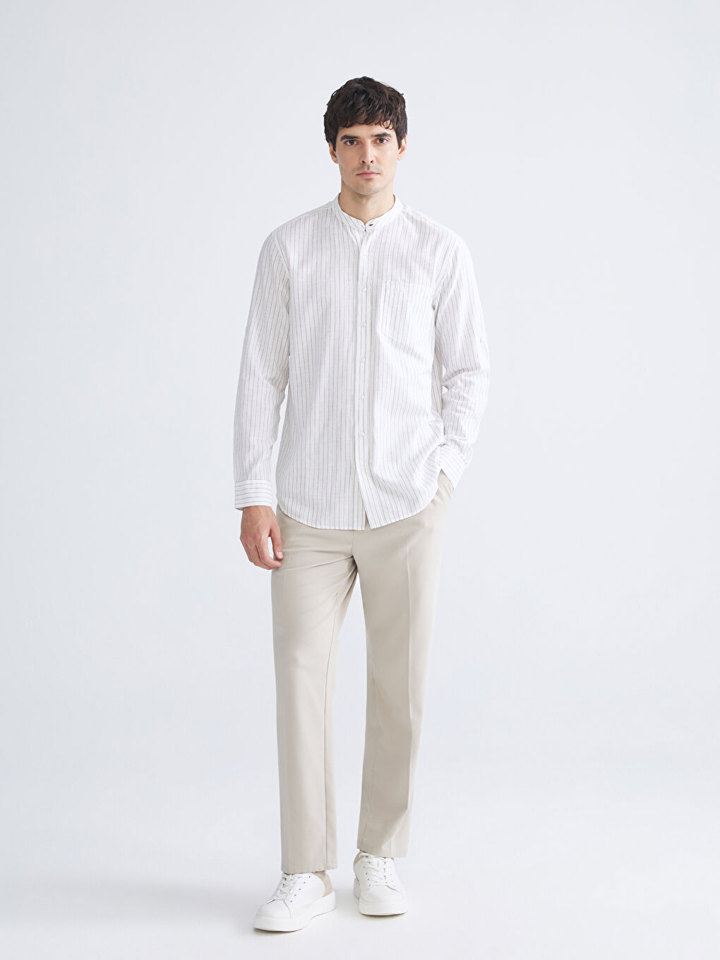 LCWAIKIKI Classic Man BEIGE Shirt -W5JY88Z8-ELZ