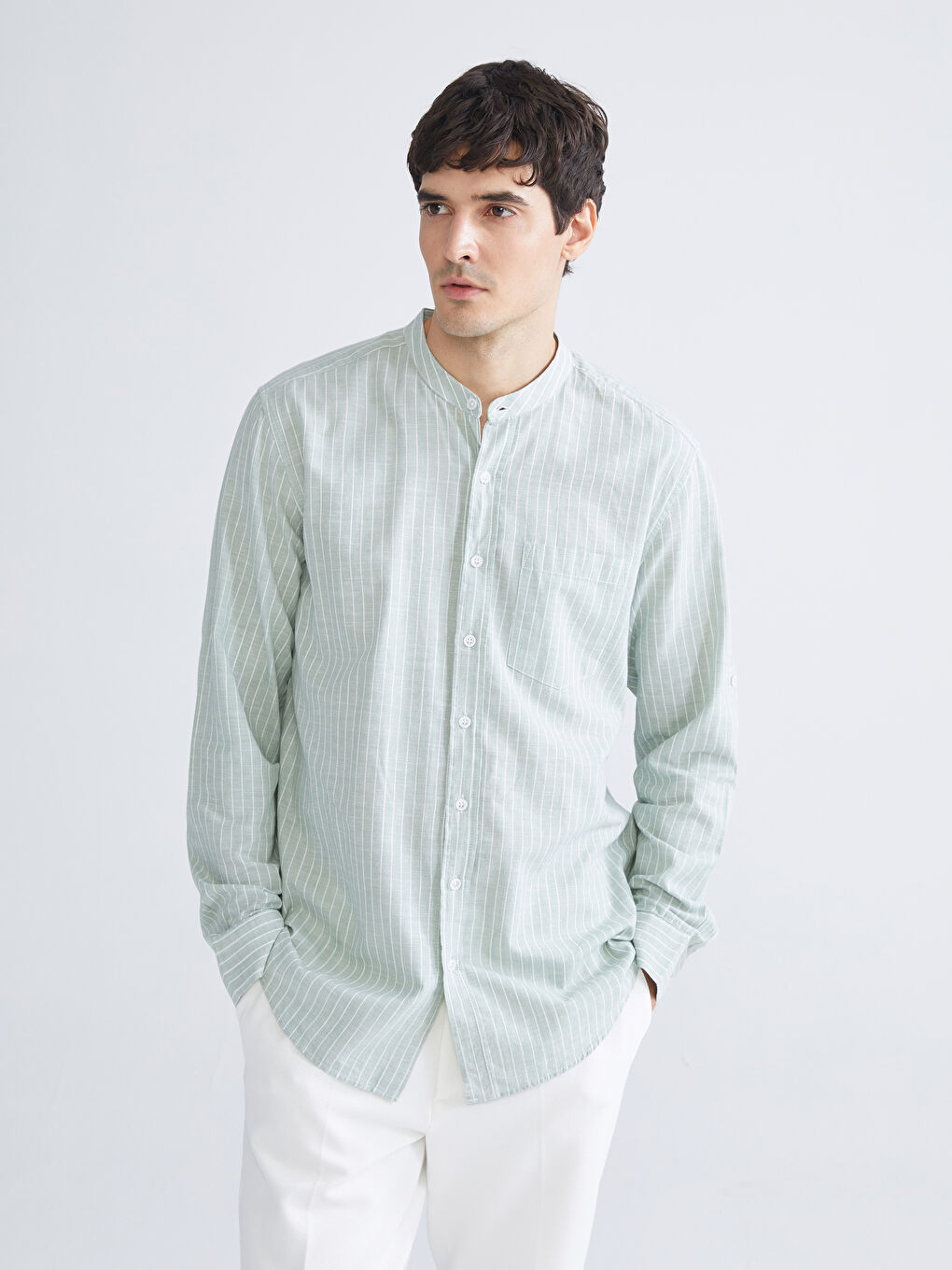 LCWAIKIKI Classic Man GREEN Shirt -W5JY88Z8-LFV