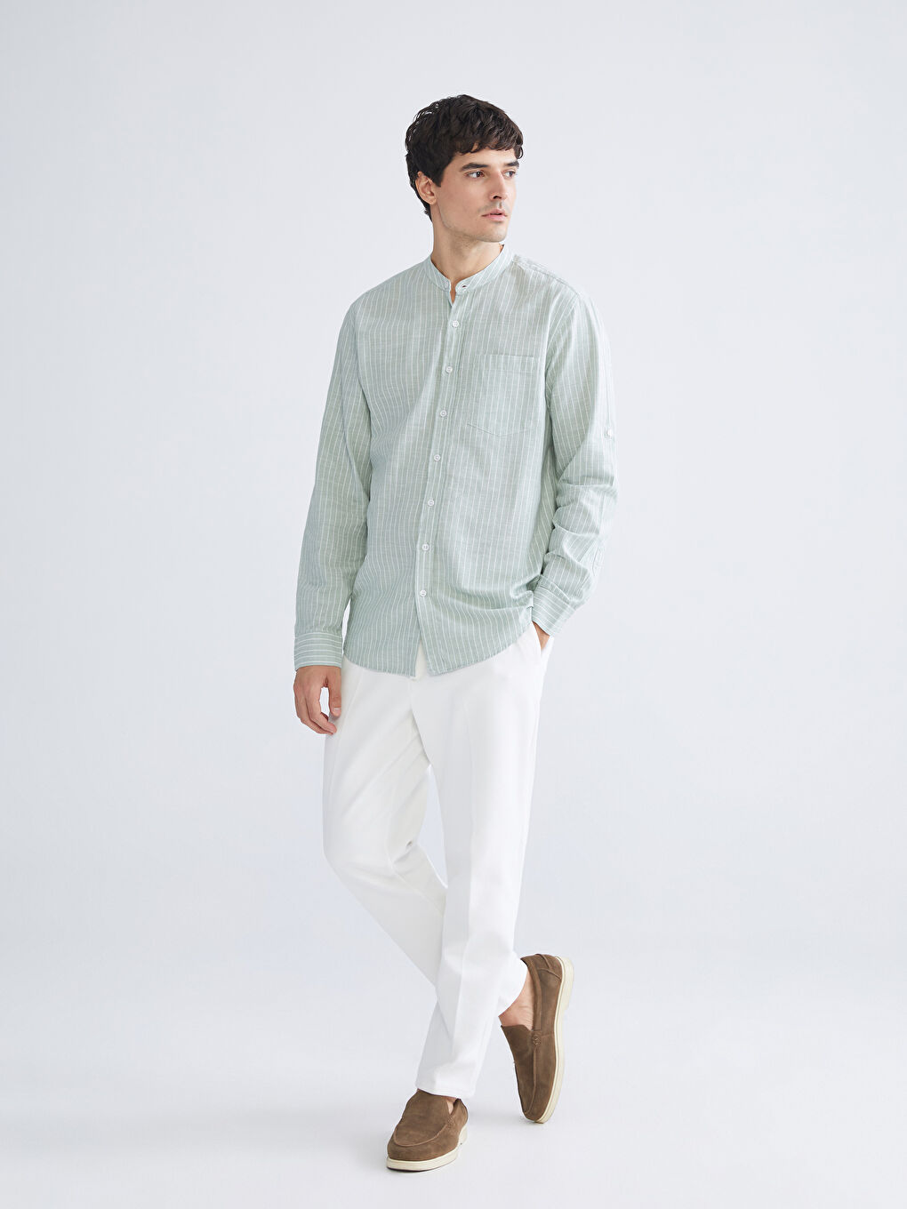 LCWAIKIKI Classic Man GREEN Shirt -W5JY88Z8-LFV