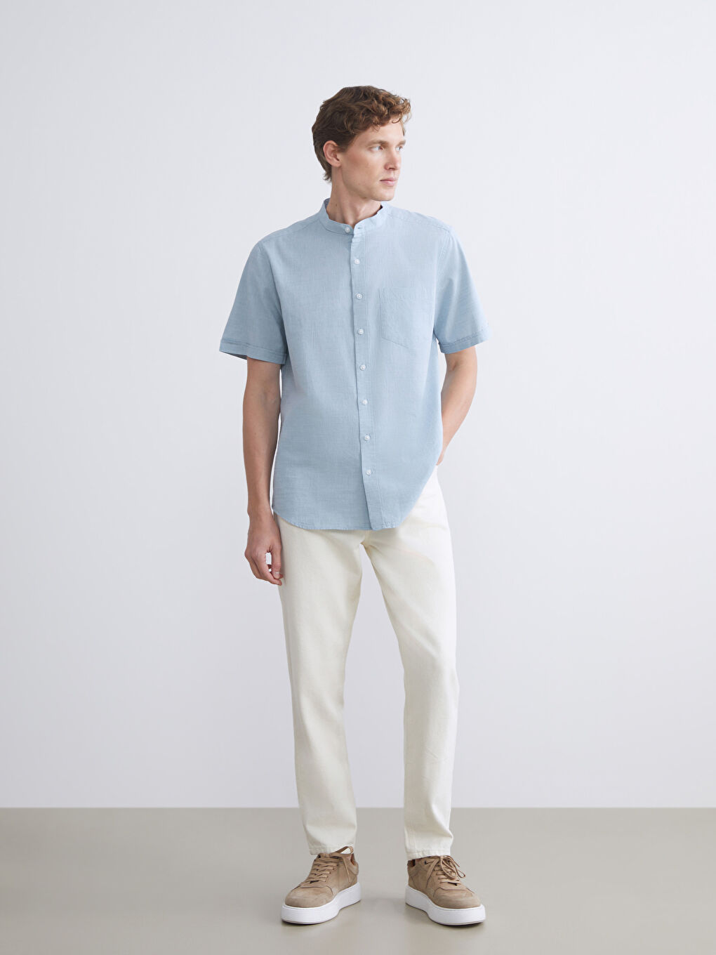 Mavi Regular Fit Hakim Yaka Poplin Erkek Gömlek-2