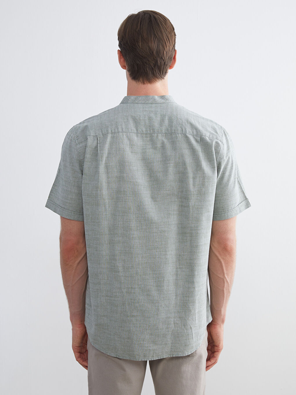 Regular Fit Hakim Yaka Poplin Erkek Gömlek-4