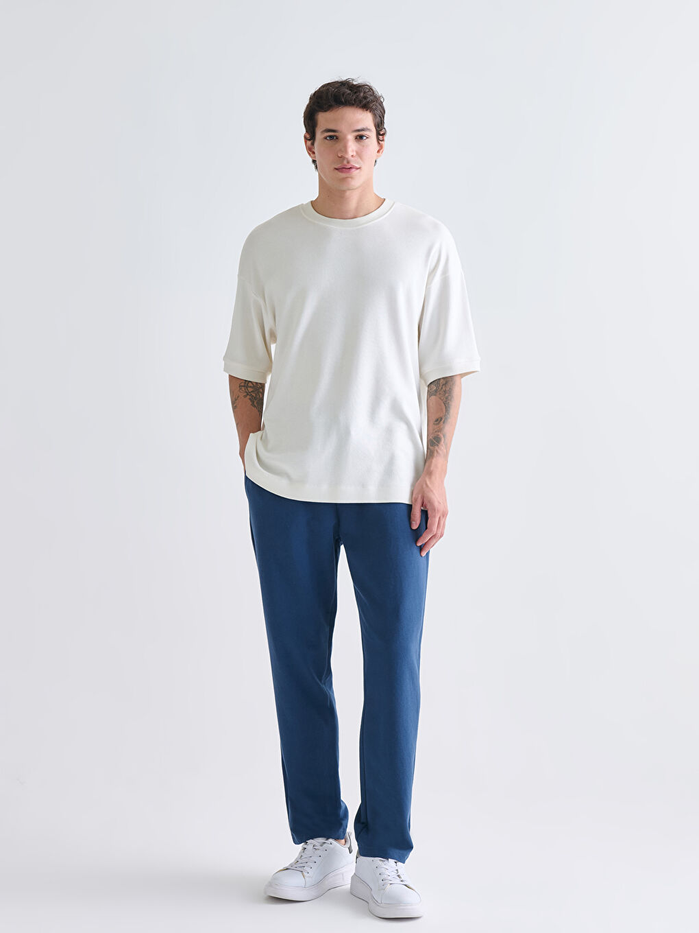 Lacivert Rahat Kalıp Erkek Eşofman Altı