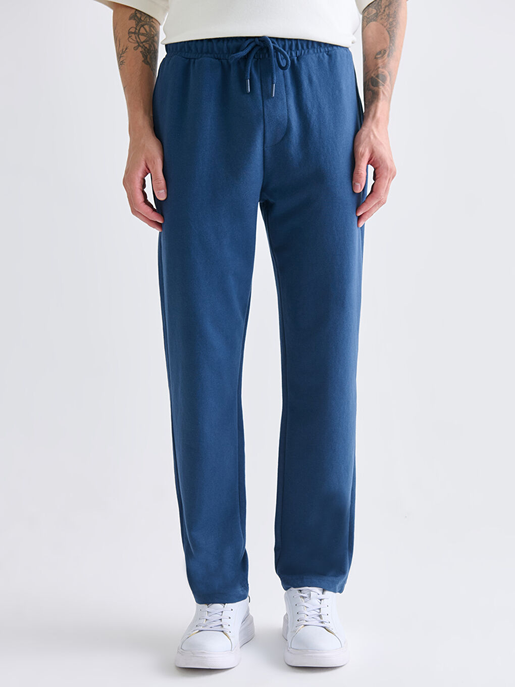 Lacivert Rahat Kalıp Erkek Eşofman Altı-1