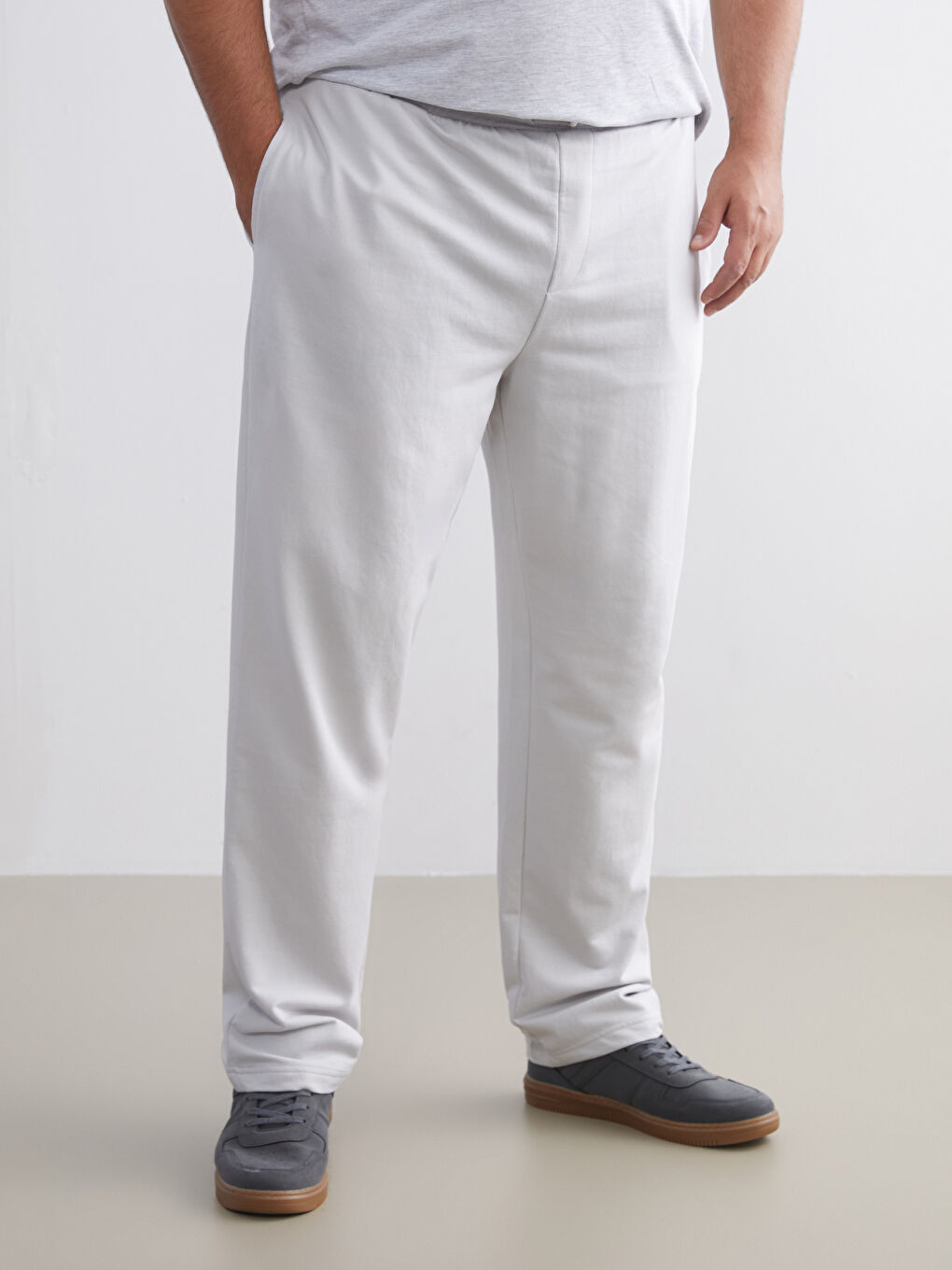 Gri Rahat Kalıp Erkek Eşofman Altı-5